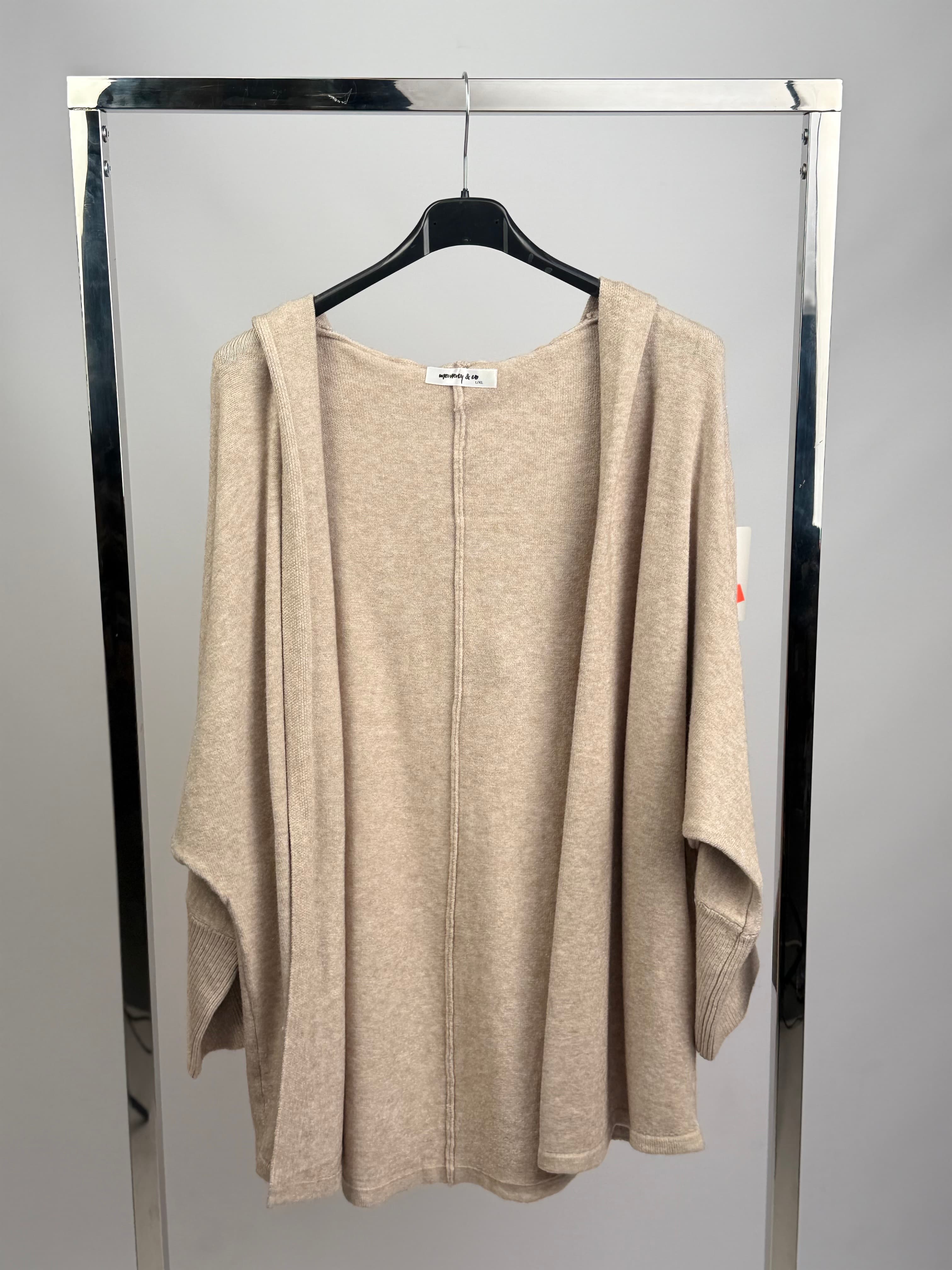 Kardigan gładki z kapturem  wyprzedaż