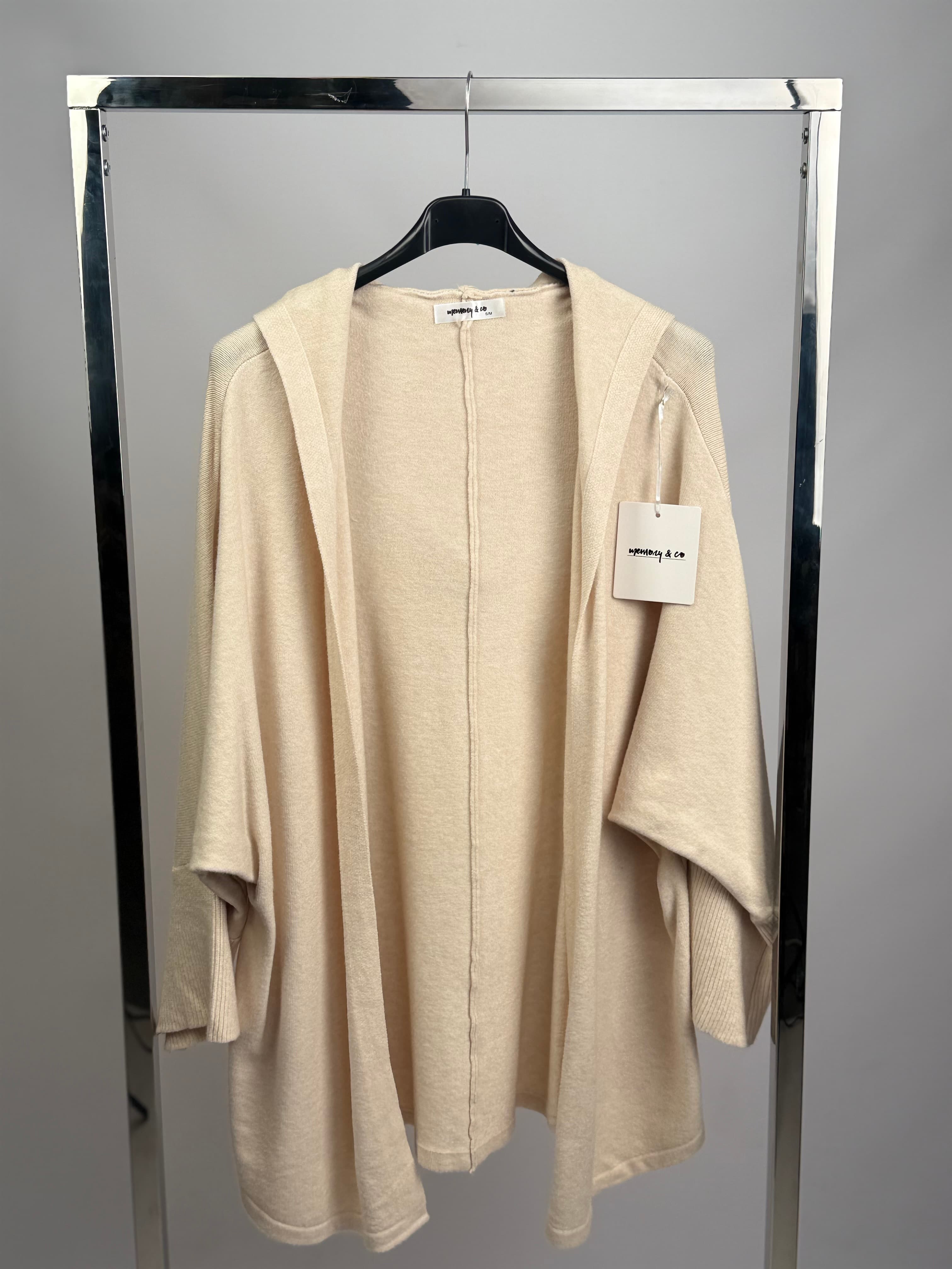 Kardigan gładki z kapturem  wyprzedaż