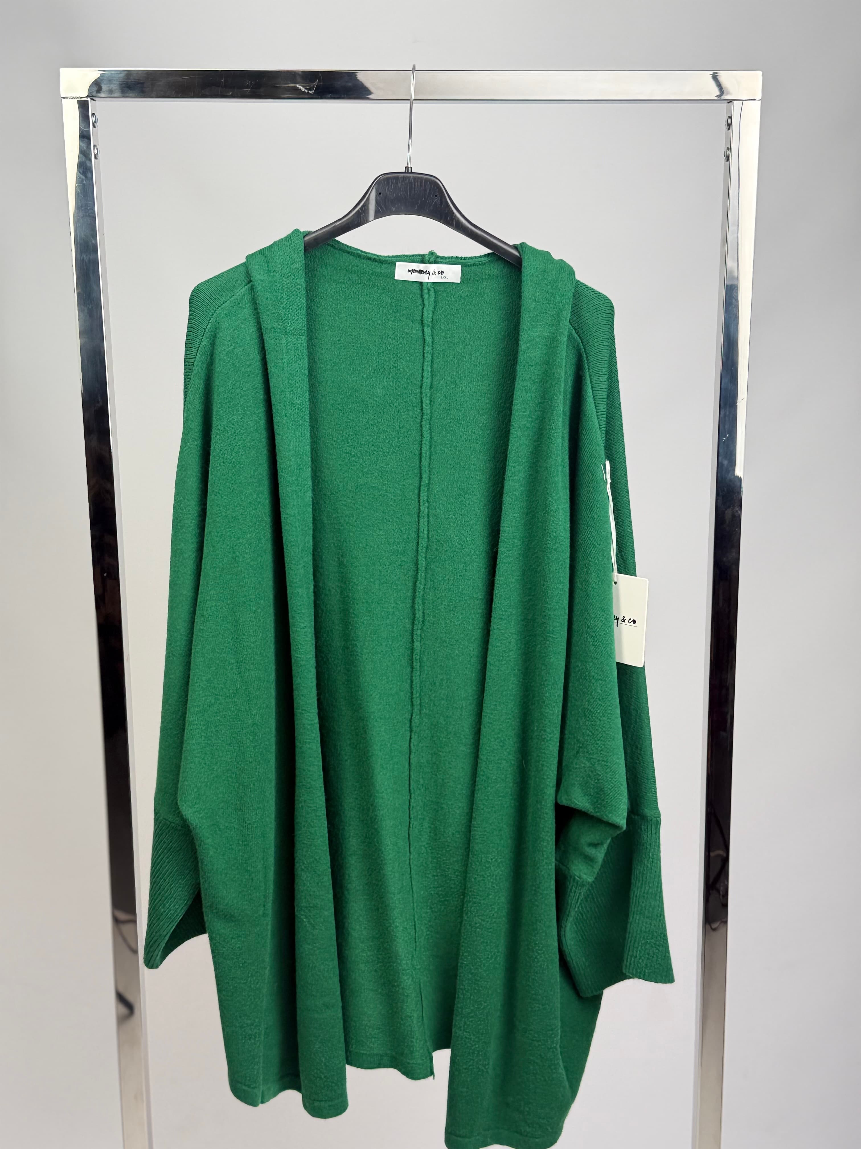 Kardigan gładki z kapturem  wyprzedaż