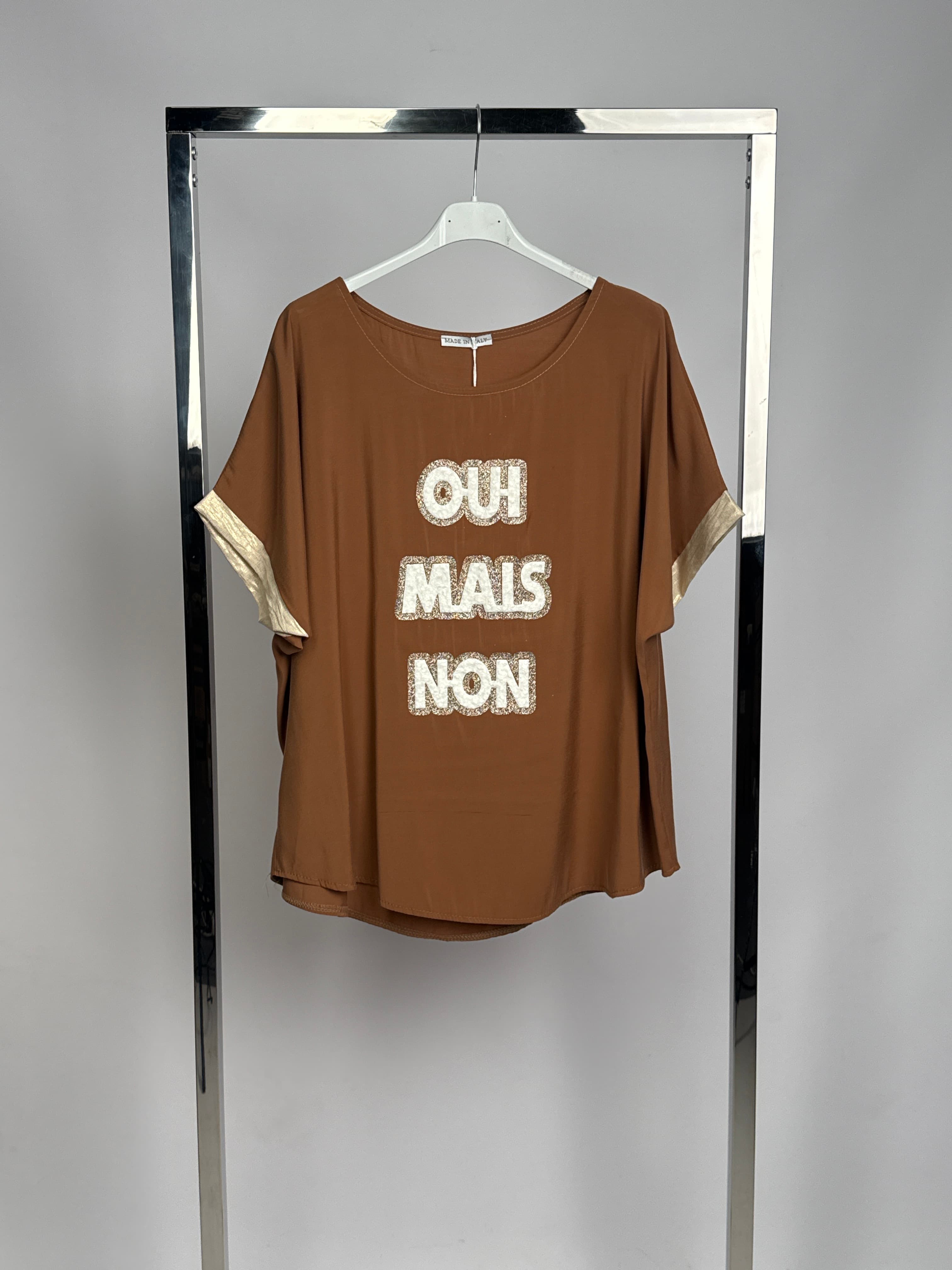 Bluzka z wiskozą z nadrukiem livans WYPRZEDAŻ