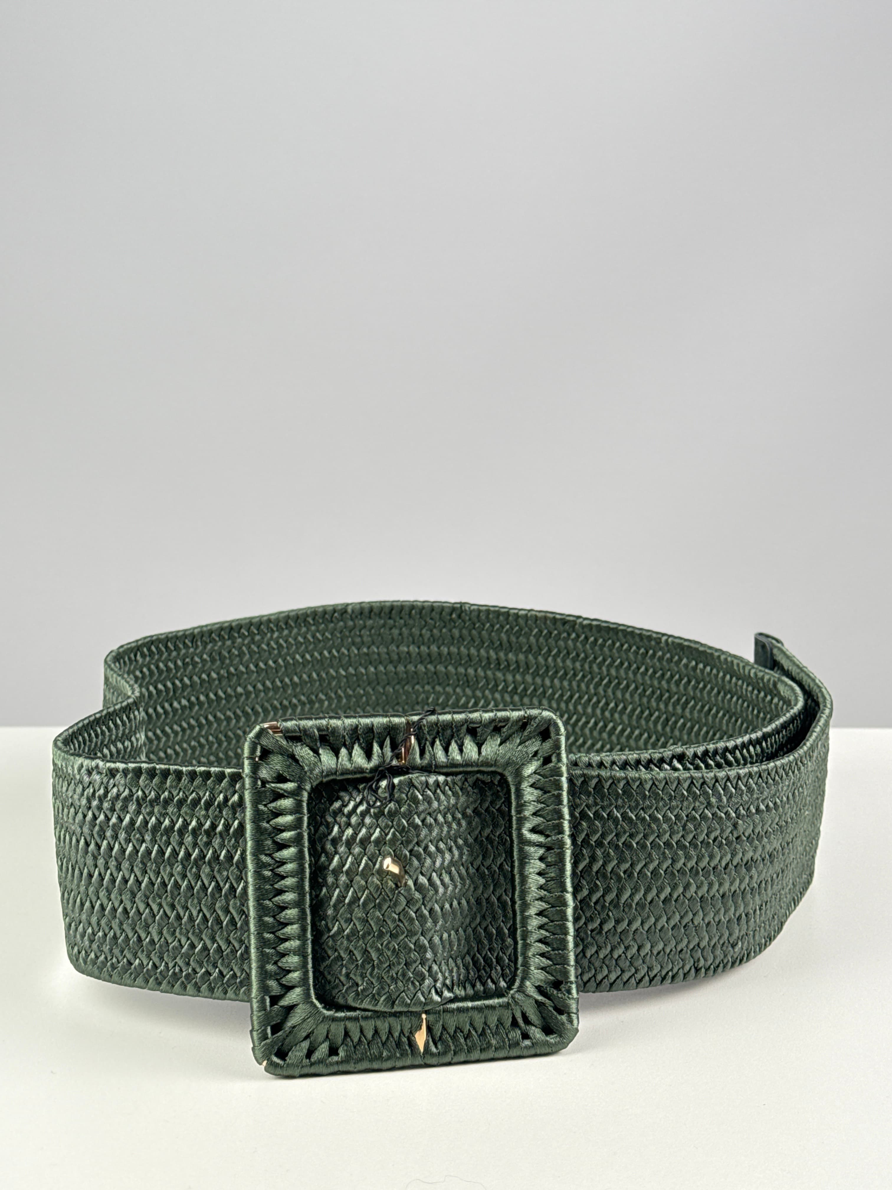 Pasek zielony pleciony