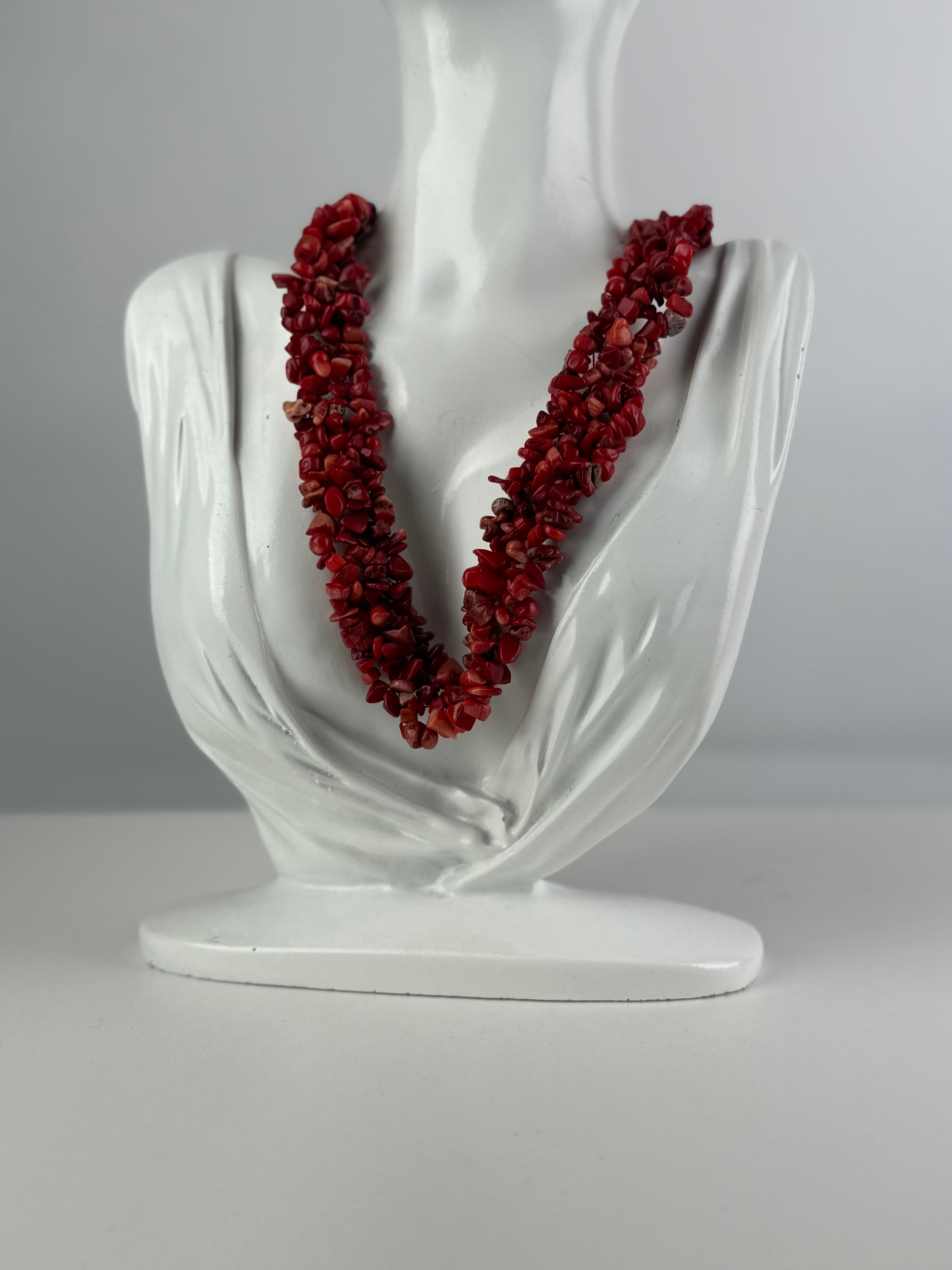 Naszyjnik czerwony koral