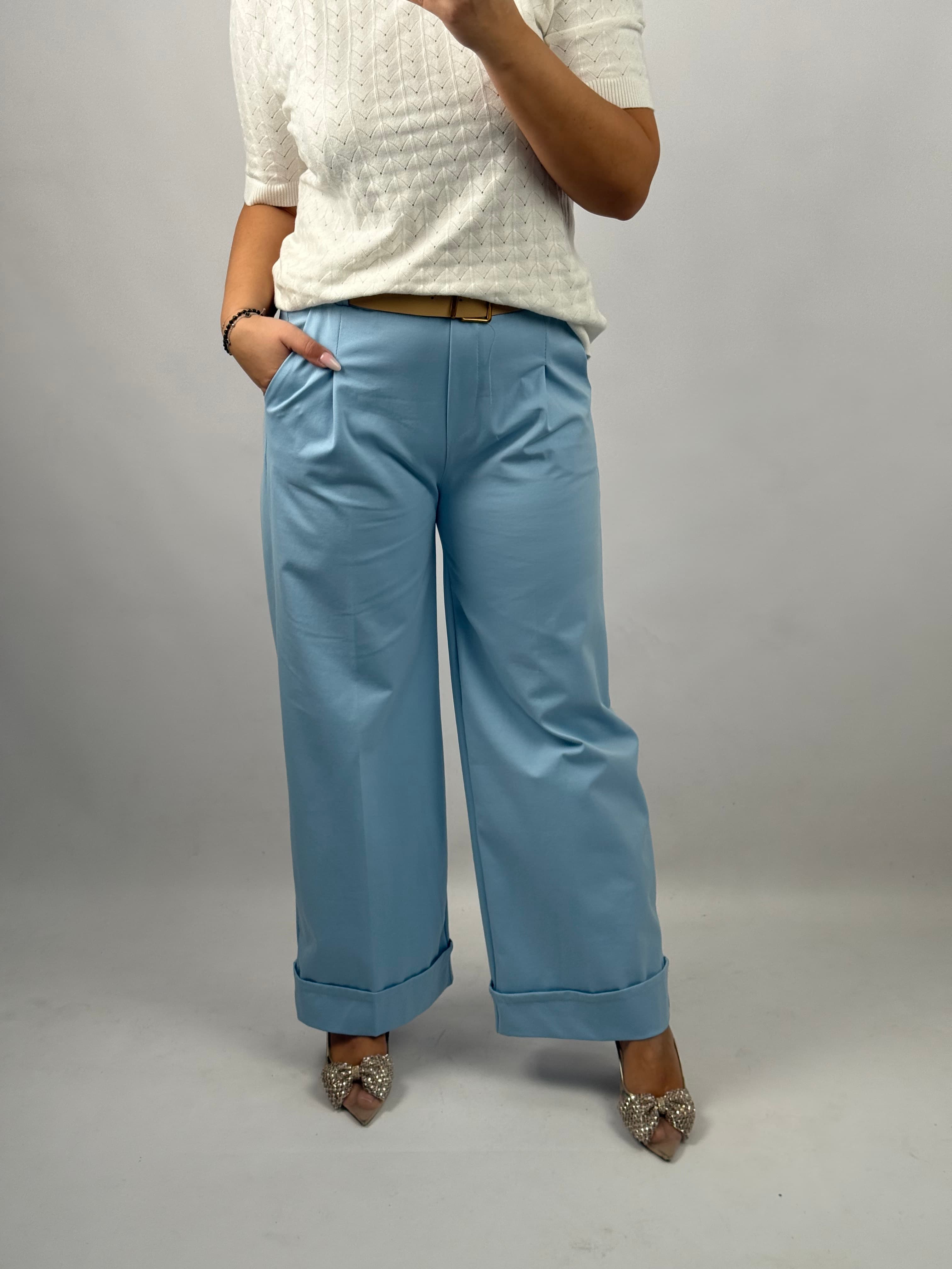 Spodnie punto milano z szeroką nogawką