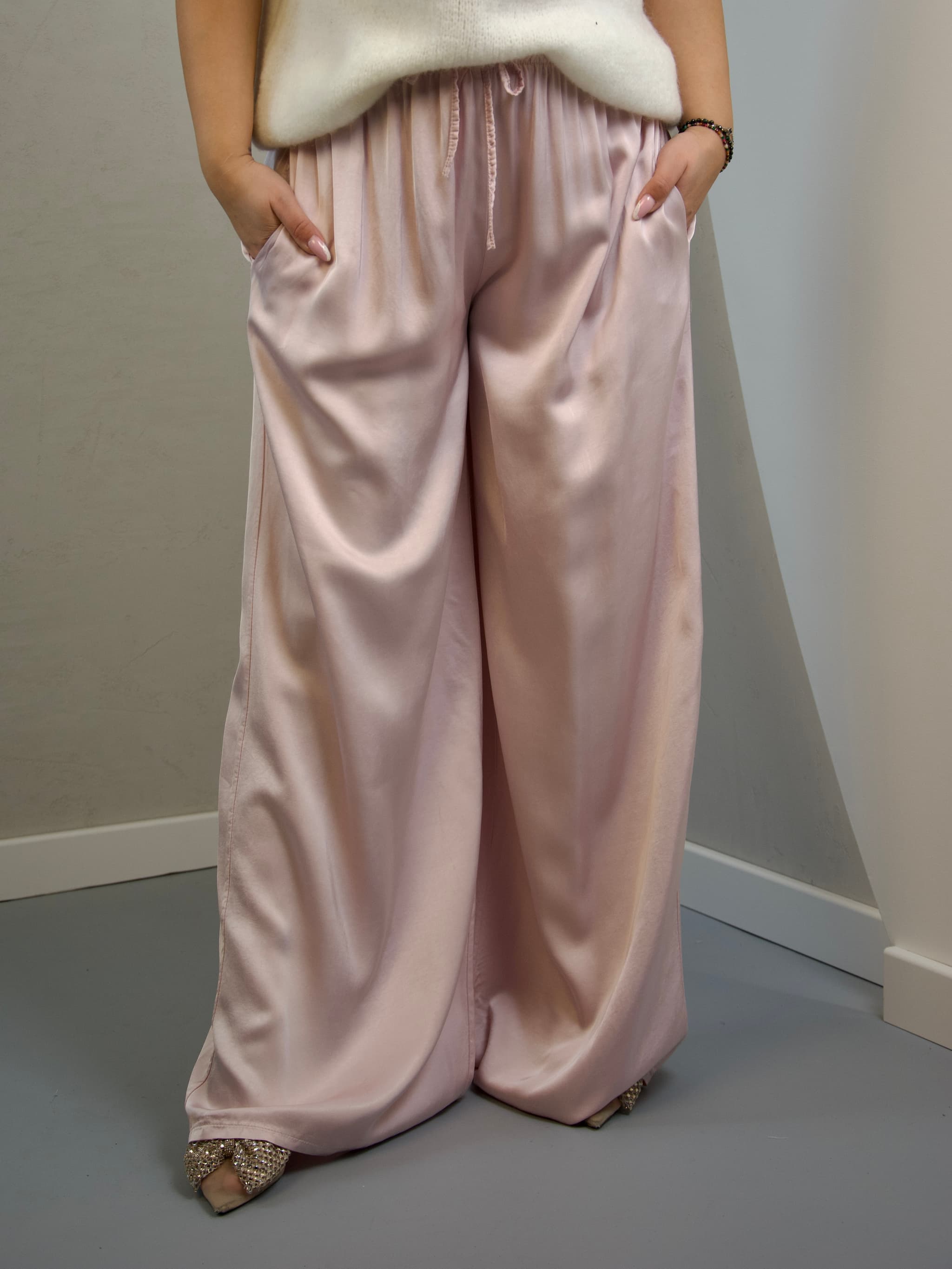 Satin trousers
