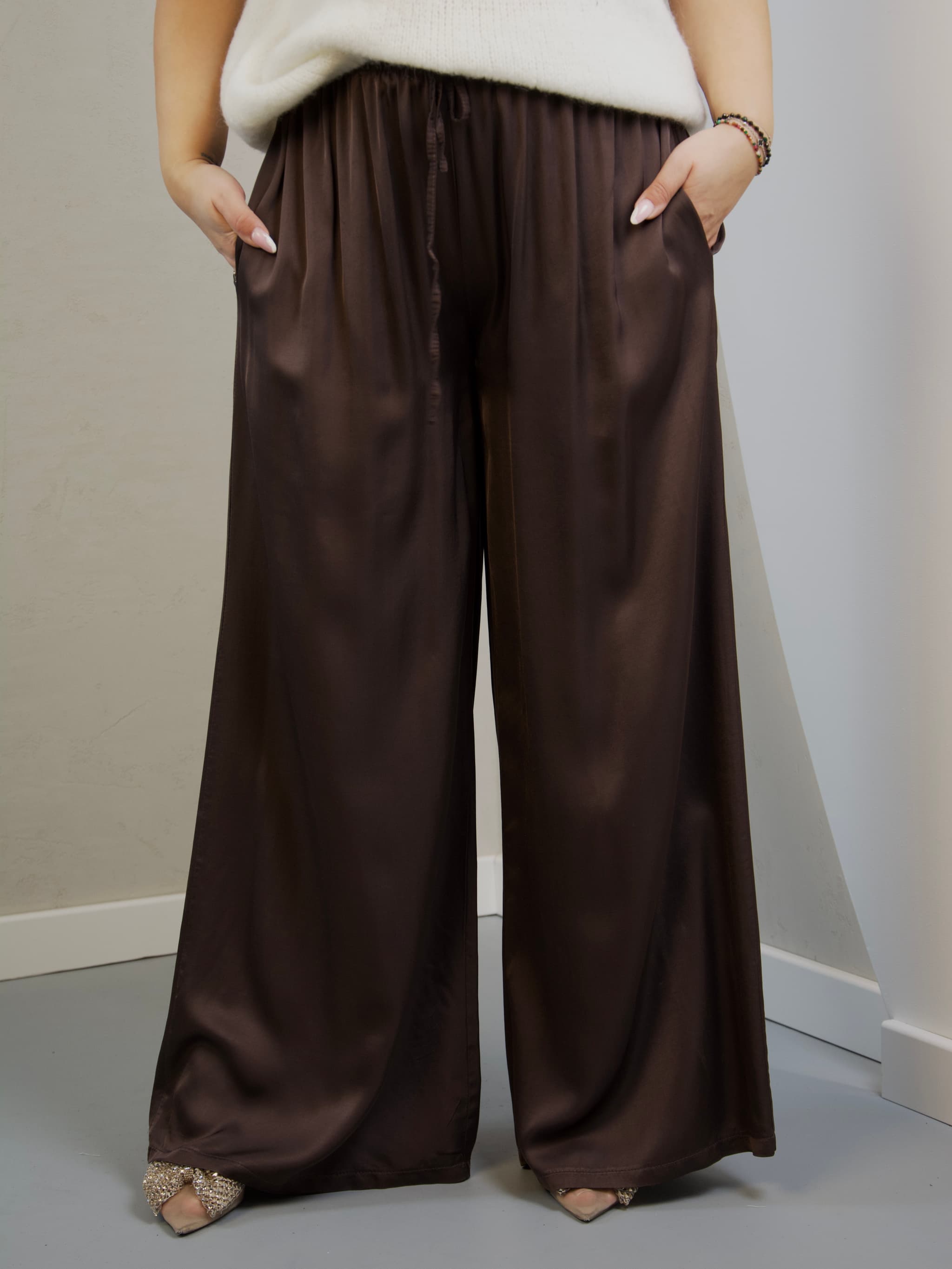 Satin trousers