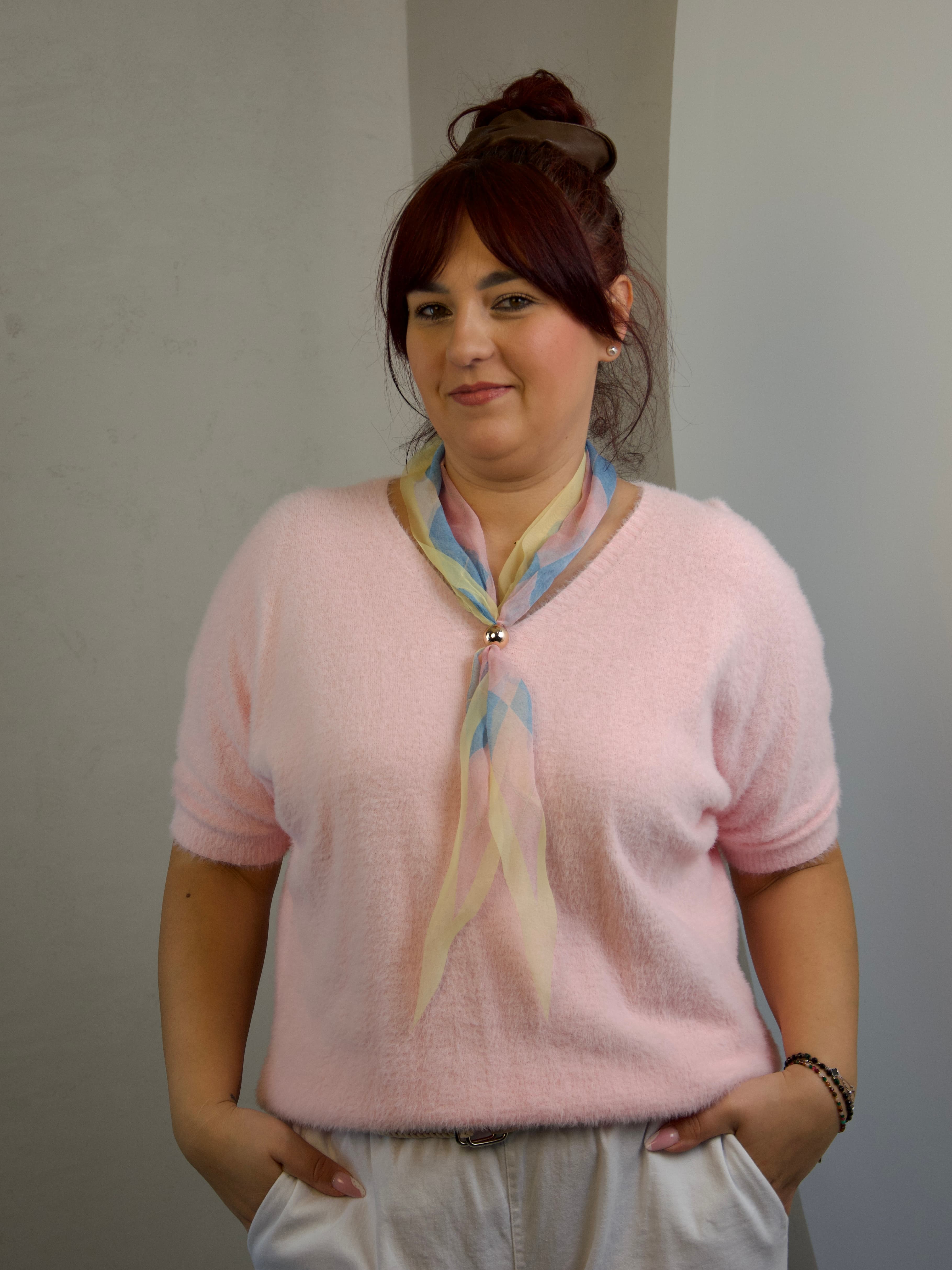 Sweater with neck scarf