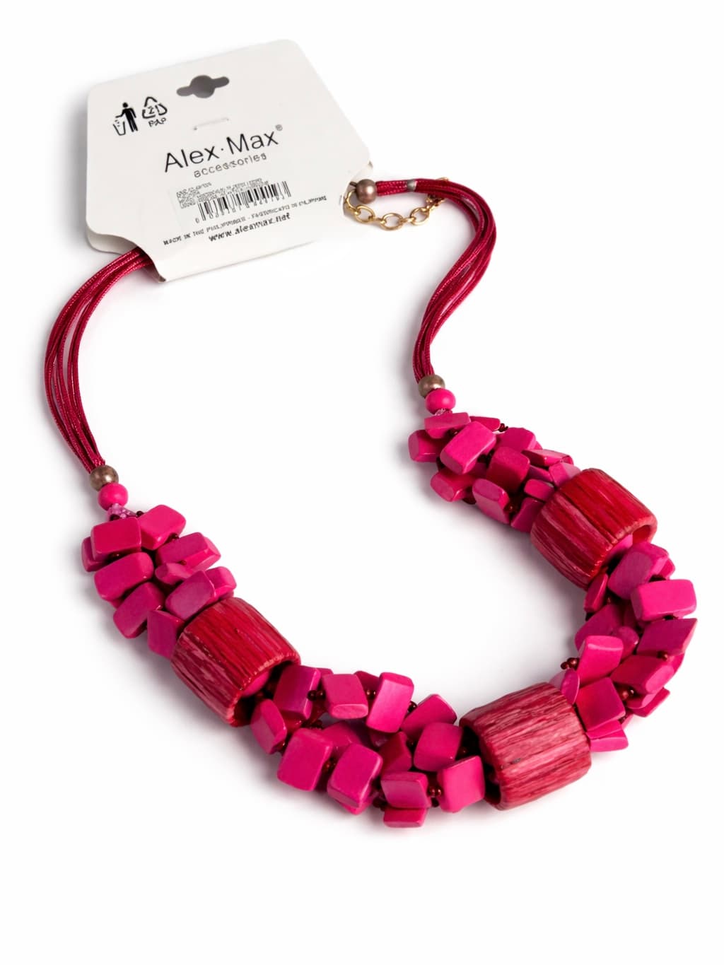 Pink resin and wood pendant