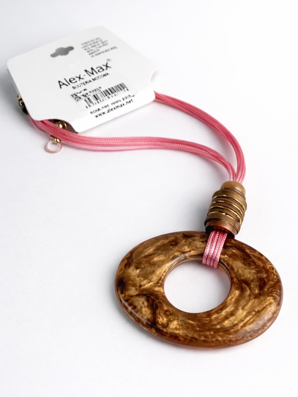 Wisior Alex Max różowy z kołem