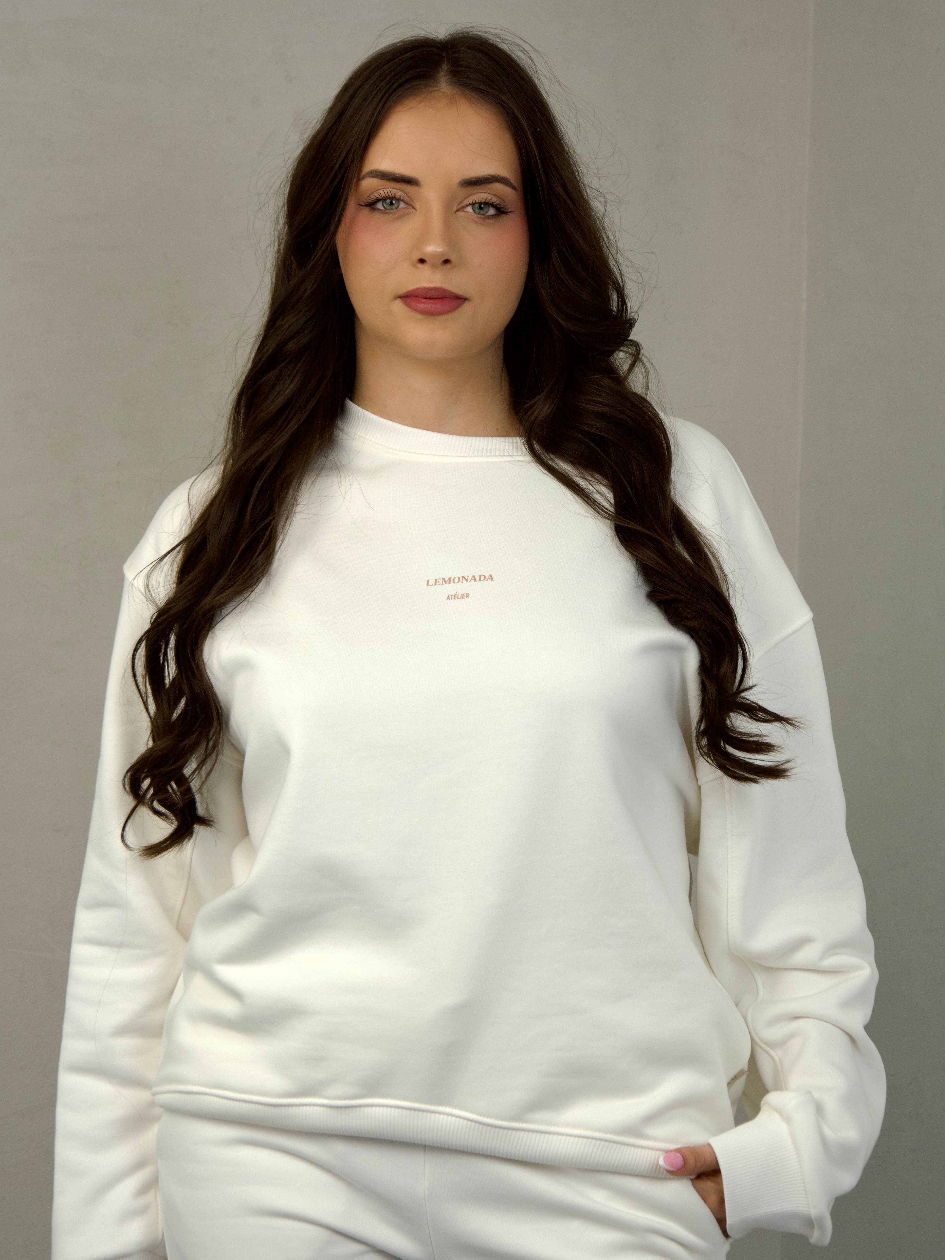 Blue sweatshirt with a subtle print