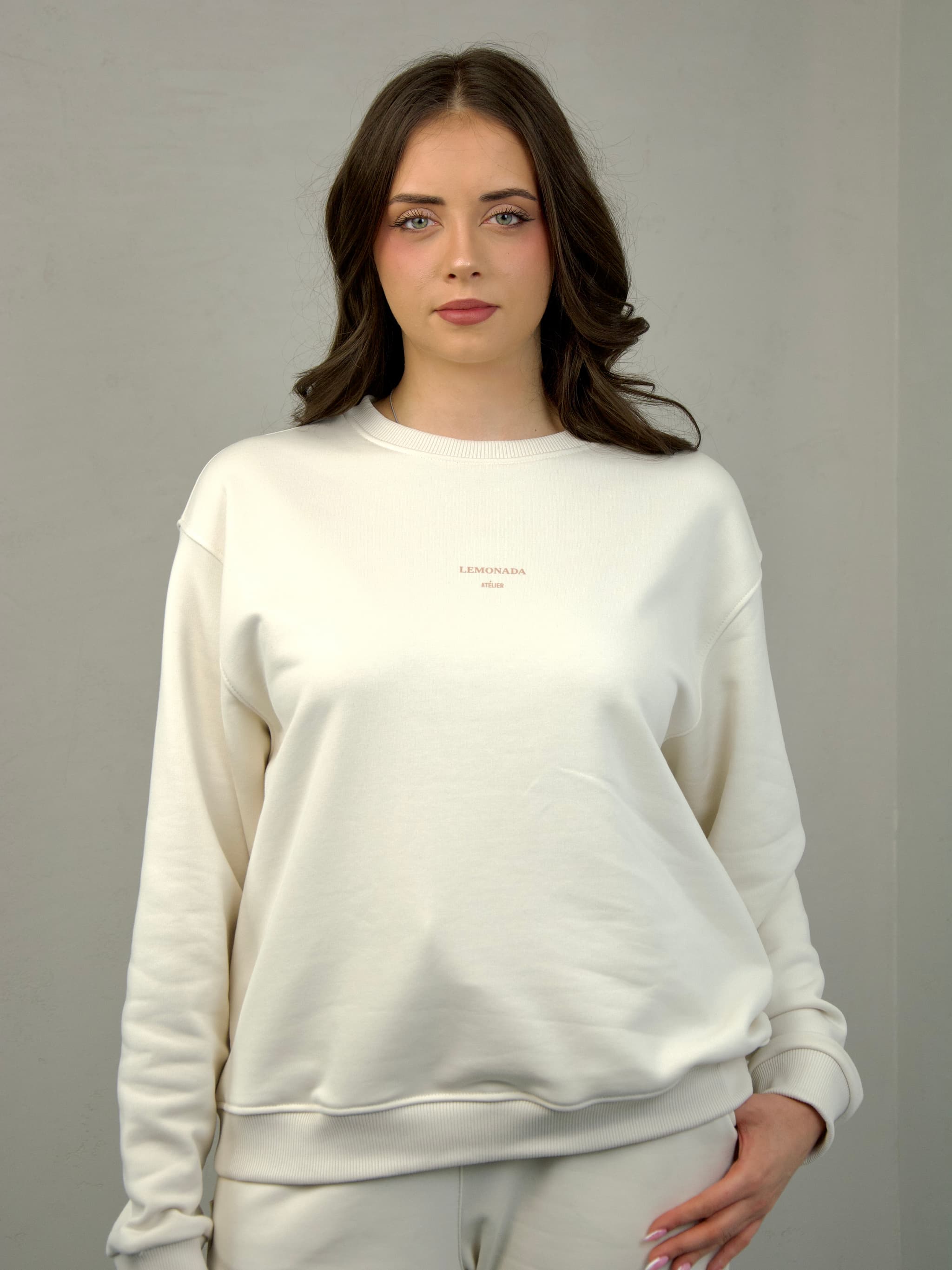 Blue sweatshirt with a subtle print
