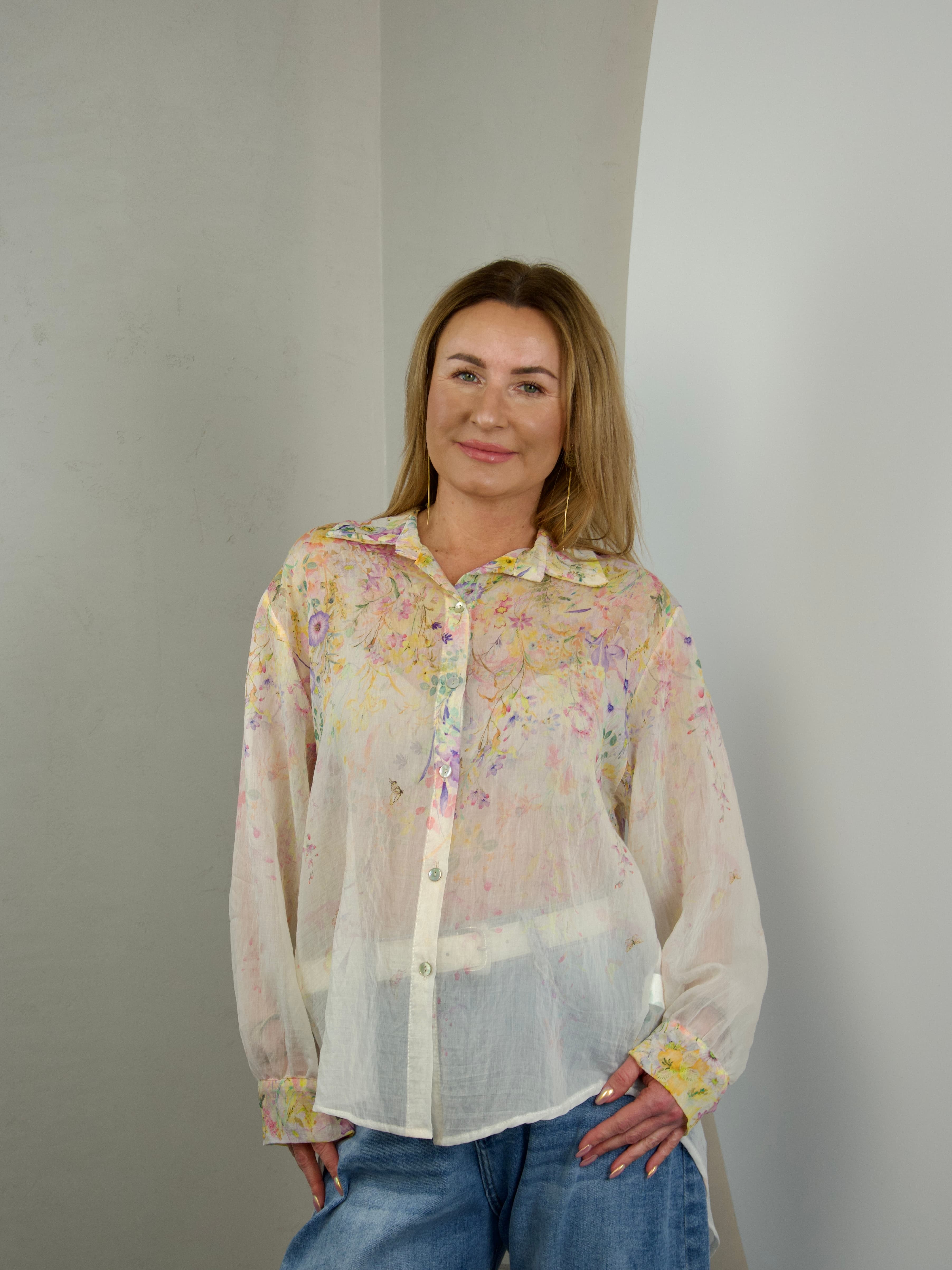 Koszula mgiełka w kwiaty