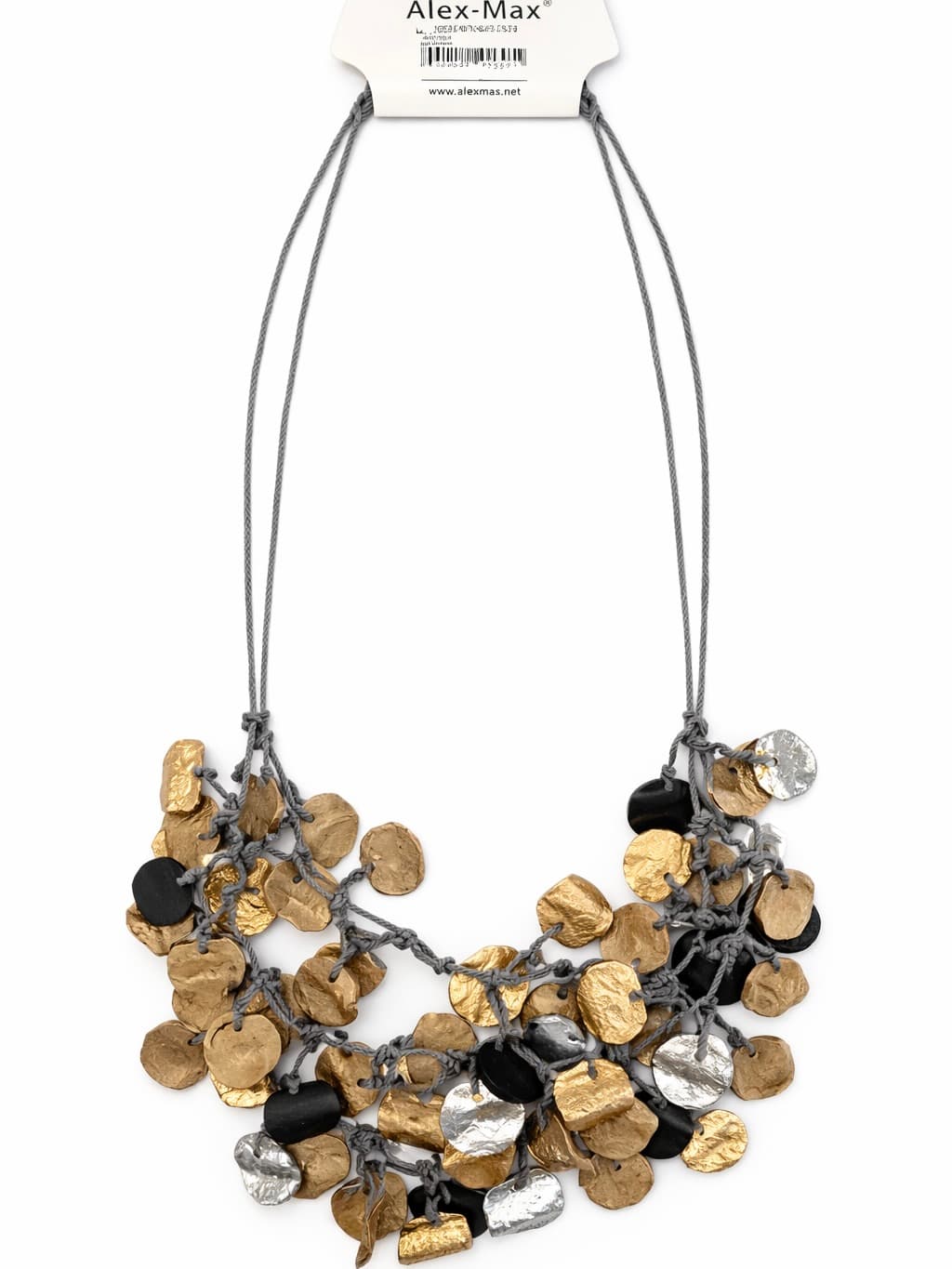 Graphite necklace with stones