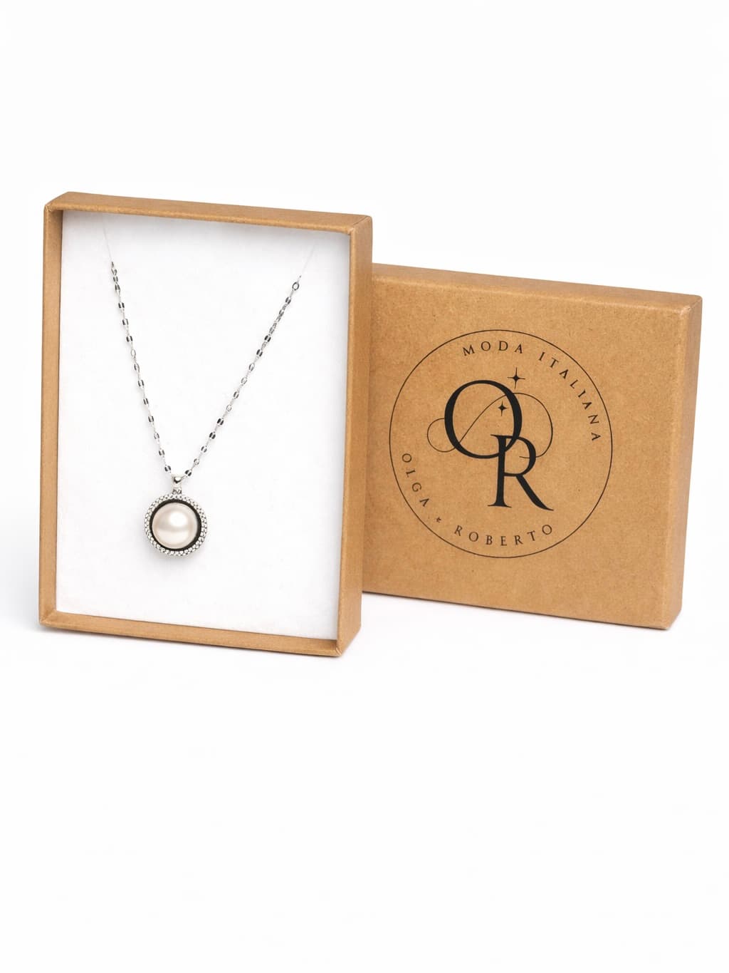 Naszyjnik Łańcuch z perełką próba 925