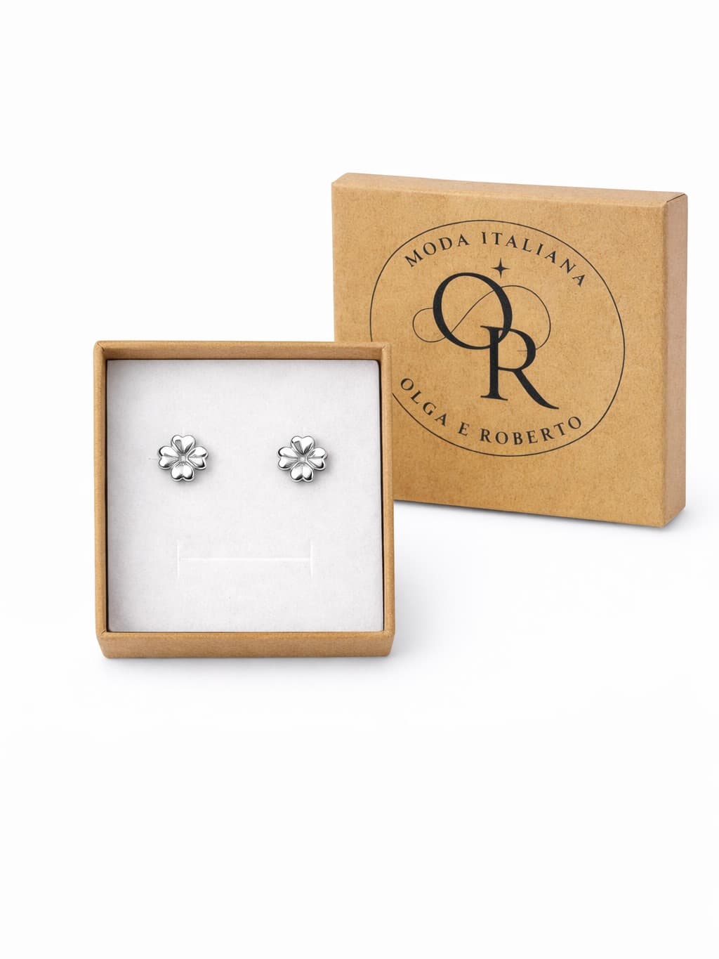 Kolczyki koniczynki srebrne/pozłacane 925