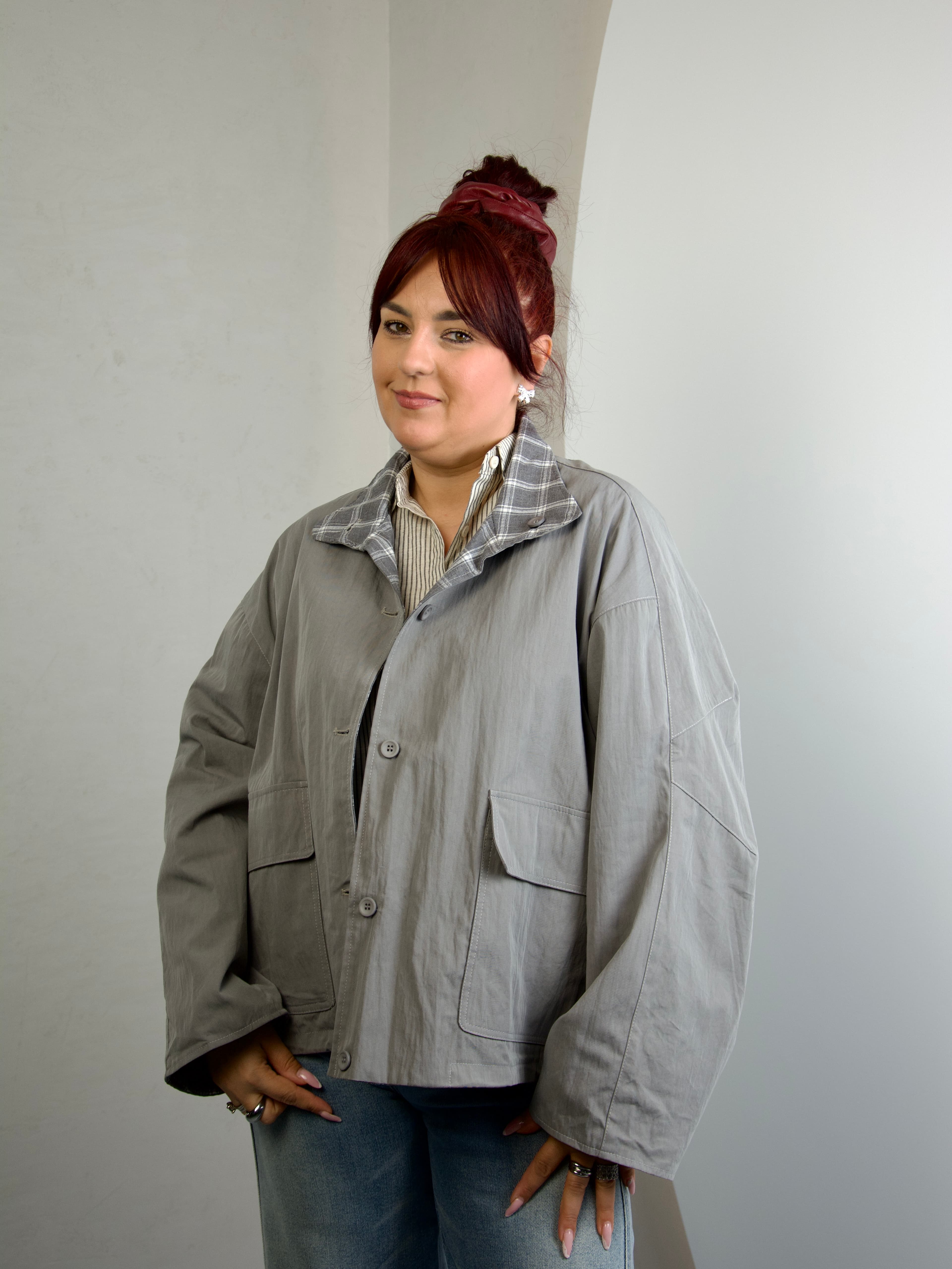 Dwustronna kurtka ze stójką