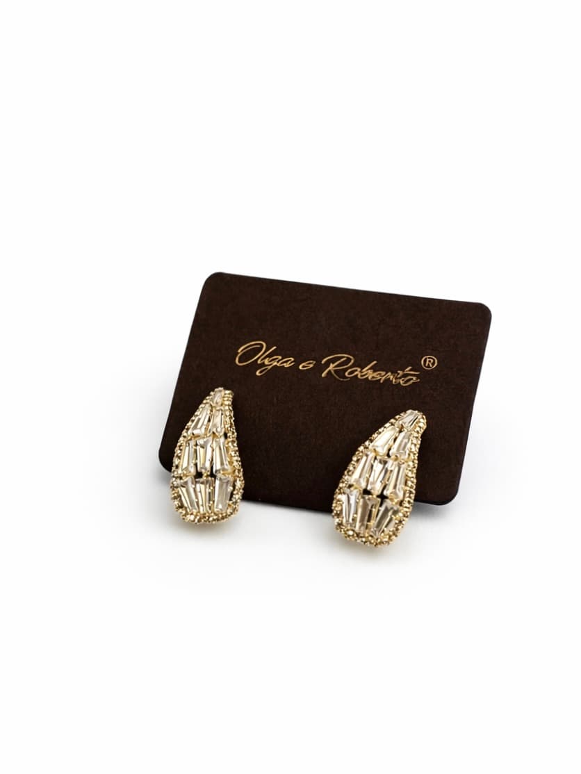 Kolczyki łezki podwójne cyrkonie