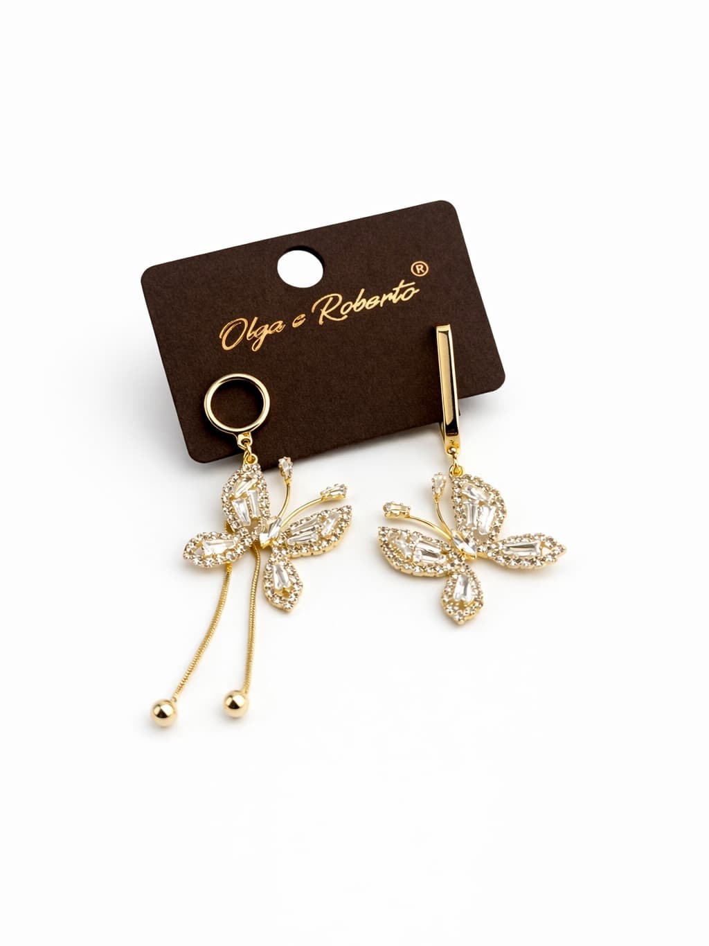 Kolczyki dwa różne motyle