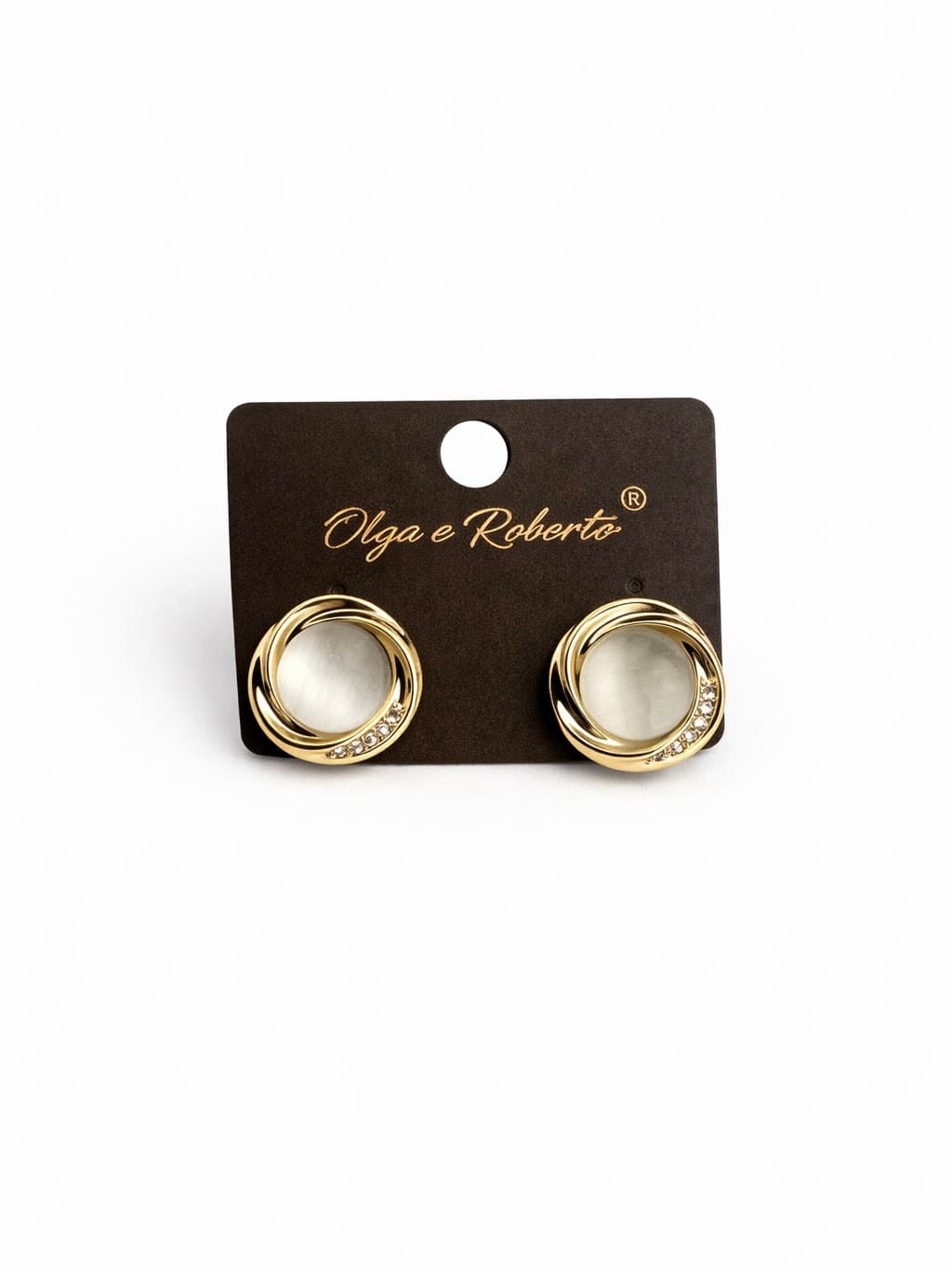 Clip-on earrings with mother-of-pearl