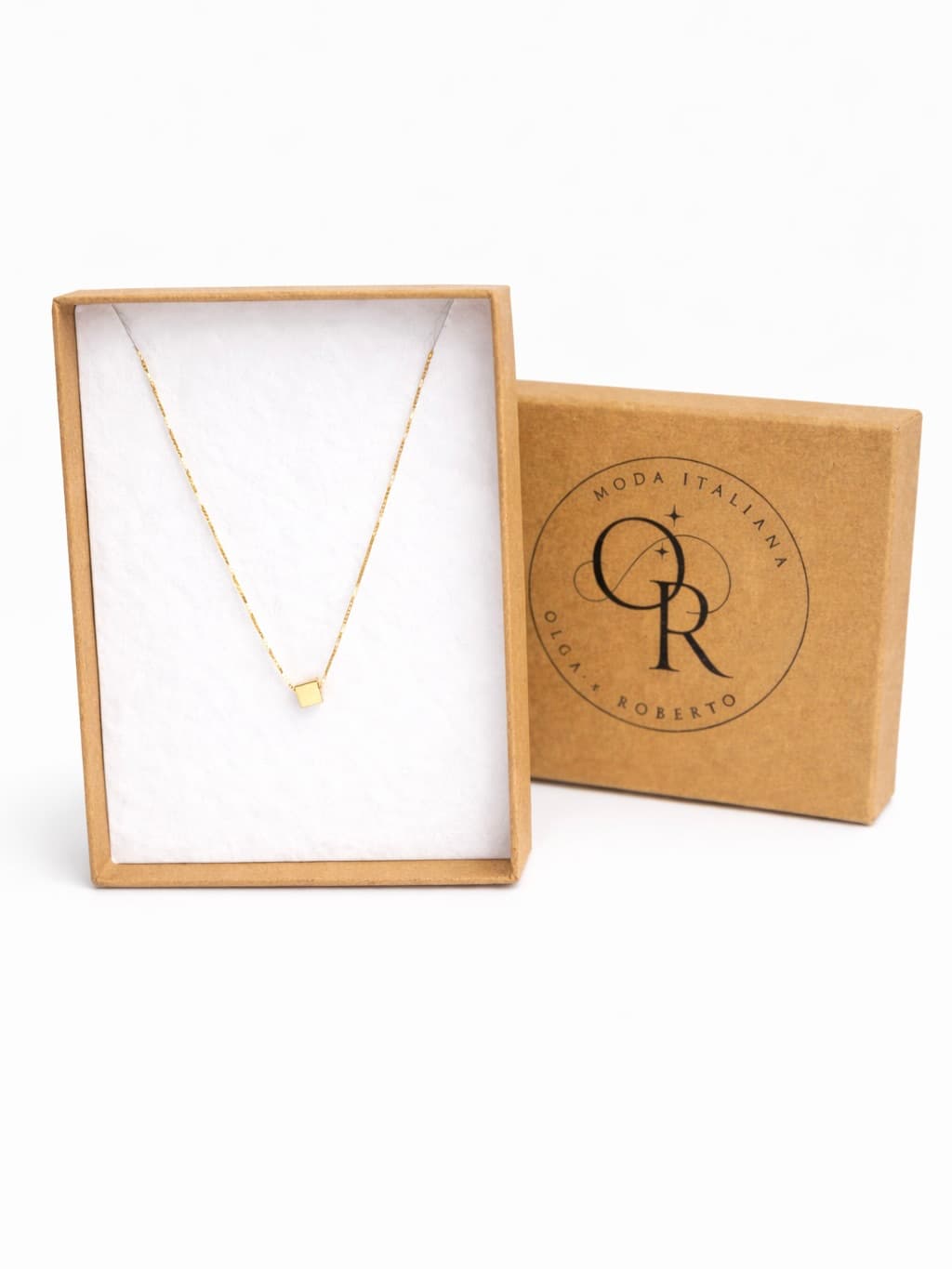 Square necklace – 925 sterling silver / gold plated