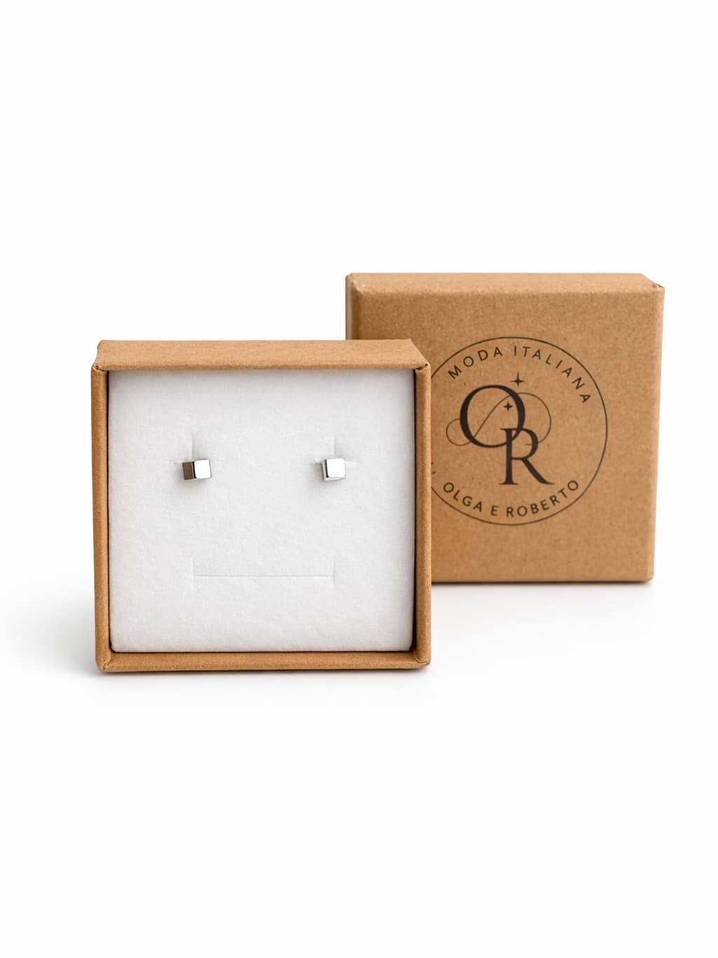 Square twisted earrings – 925 sterling silver / gold plated