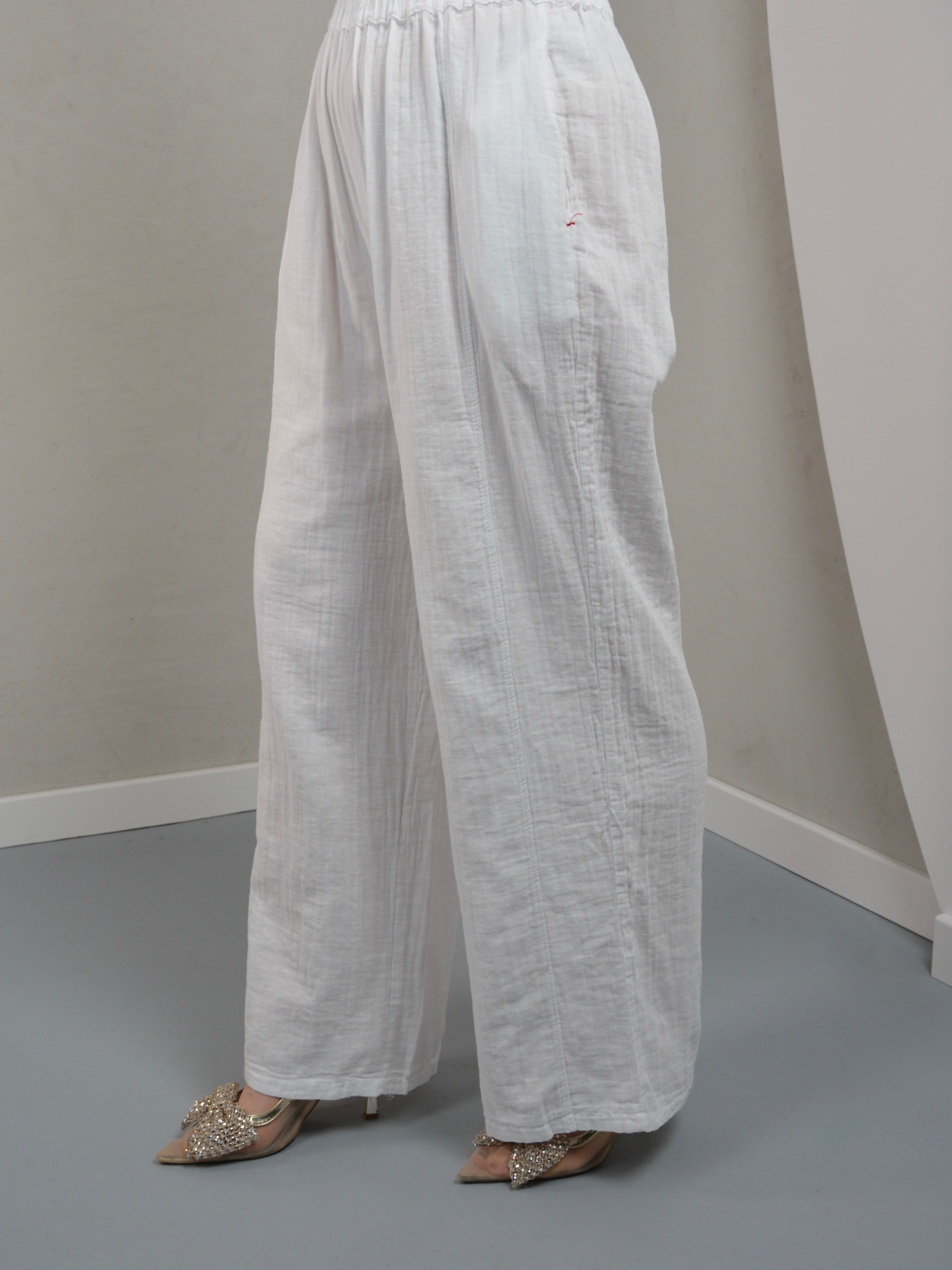 Spodnie bawełniane szerokie