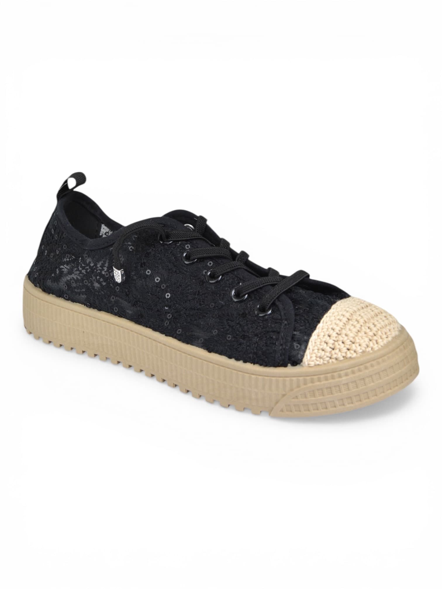 Buty z koronką CZARNE