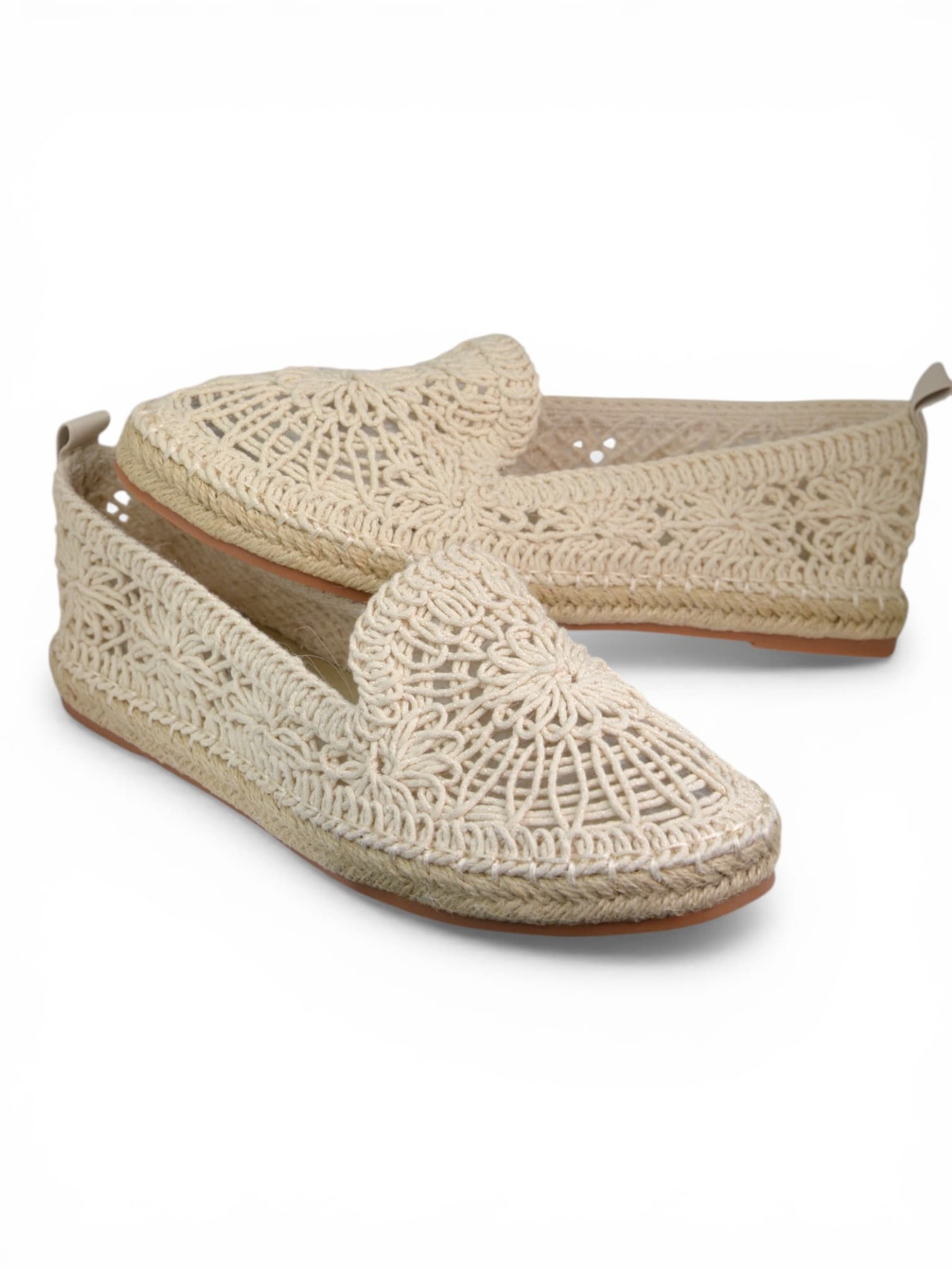 Buty espadryle ażurowe beżowe