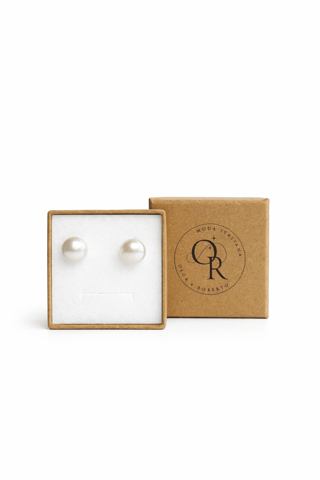 Kolczyki perełki płaskie srebrne 925