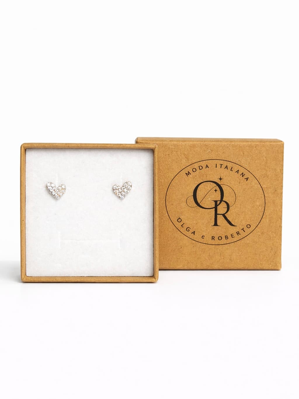 Kolczyki serca cyrkonie srebrne/ pozłacane 925