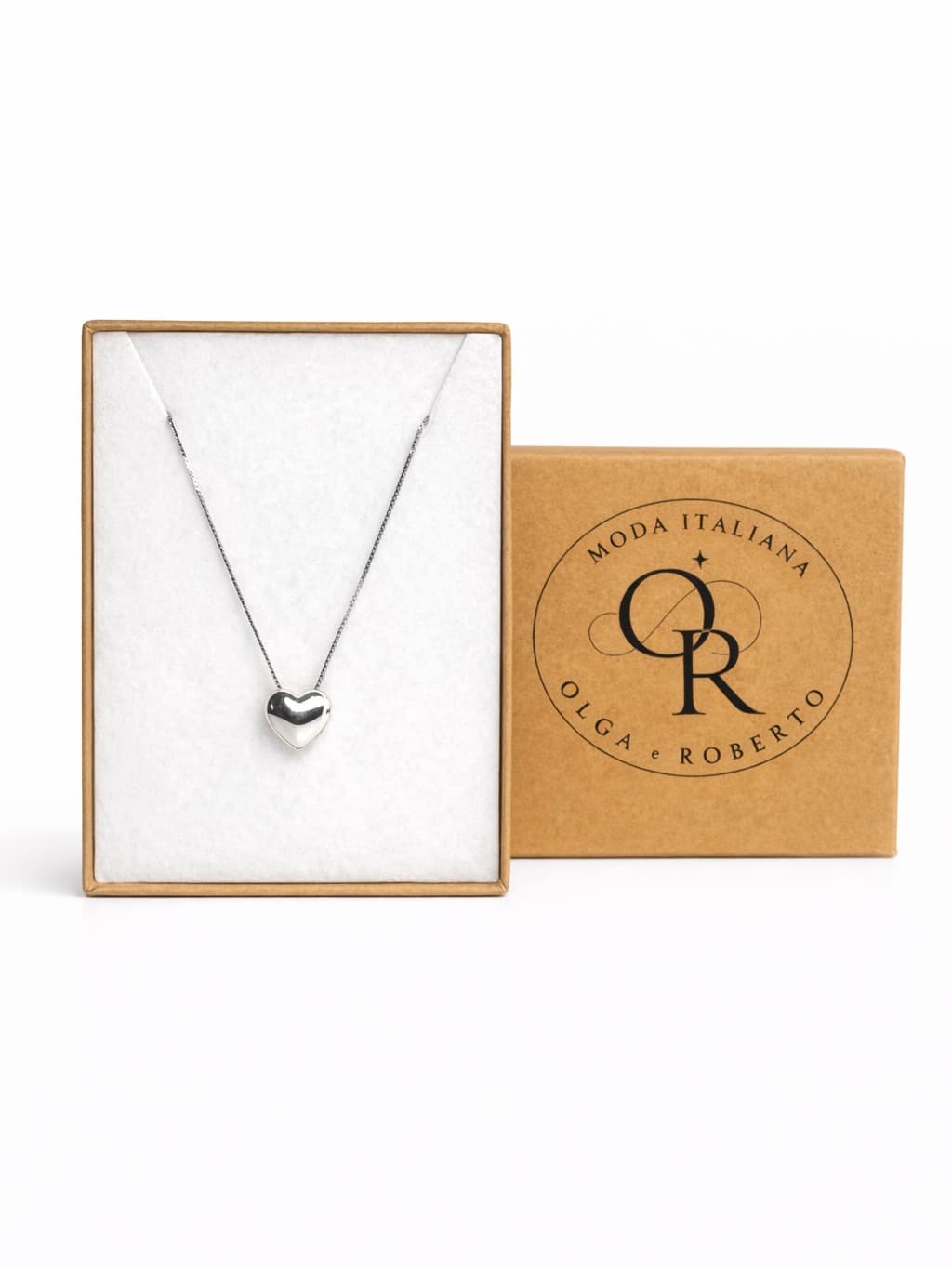 Naszyjnik srebrny / pozłacany serce Próba 925