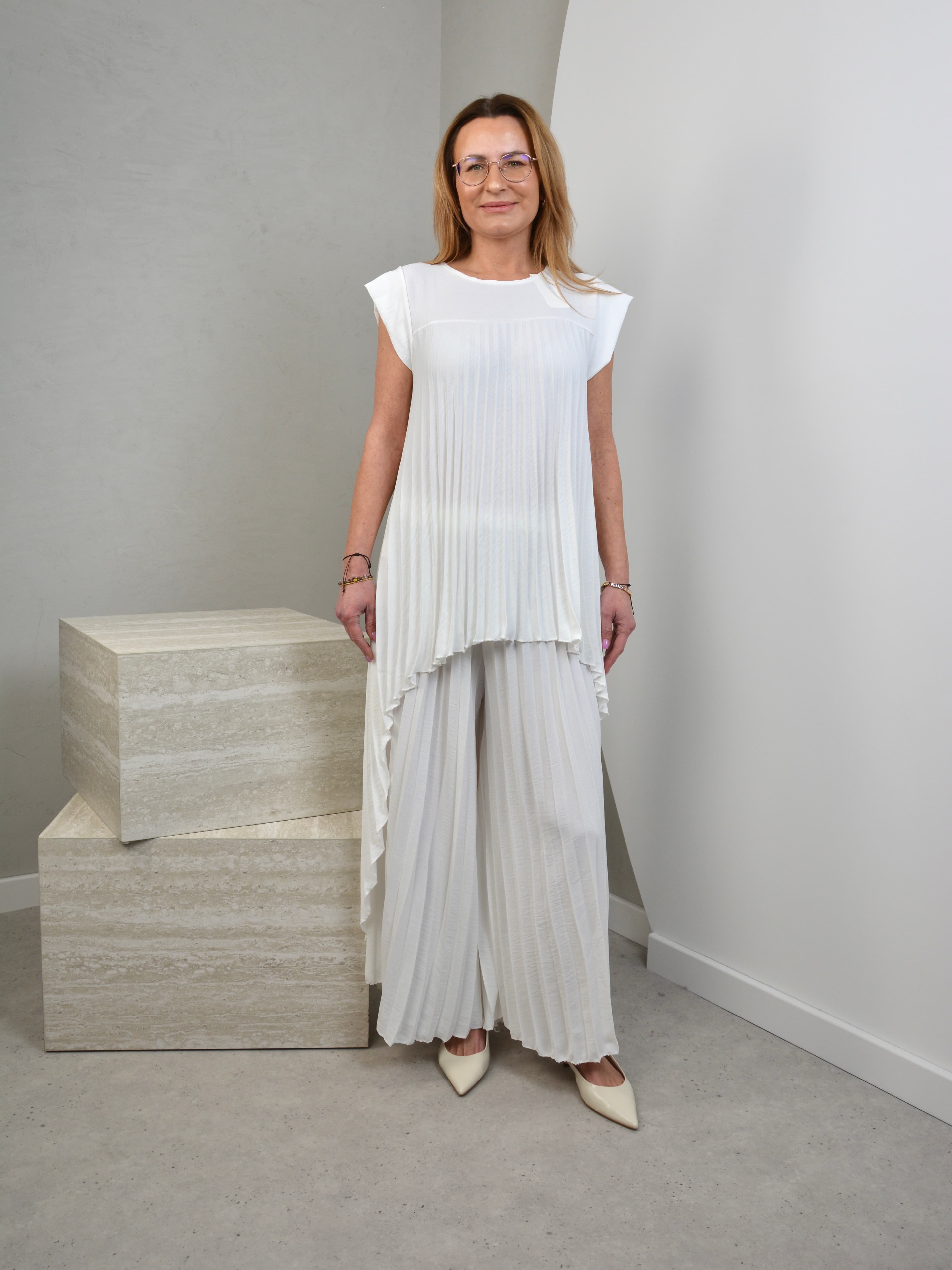 Komplet plisowany z fraczkiem