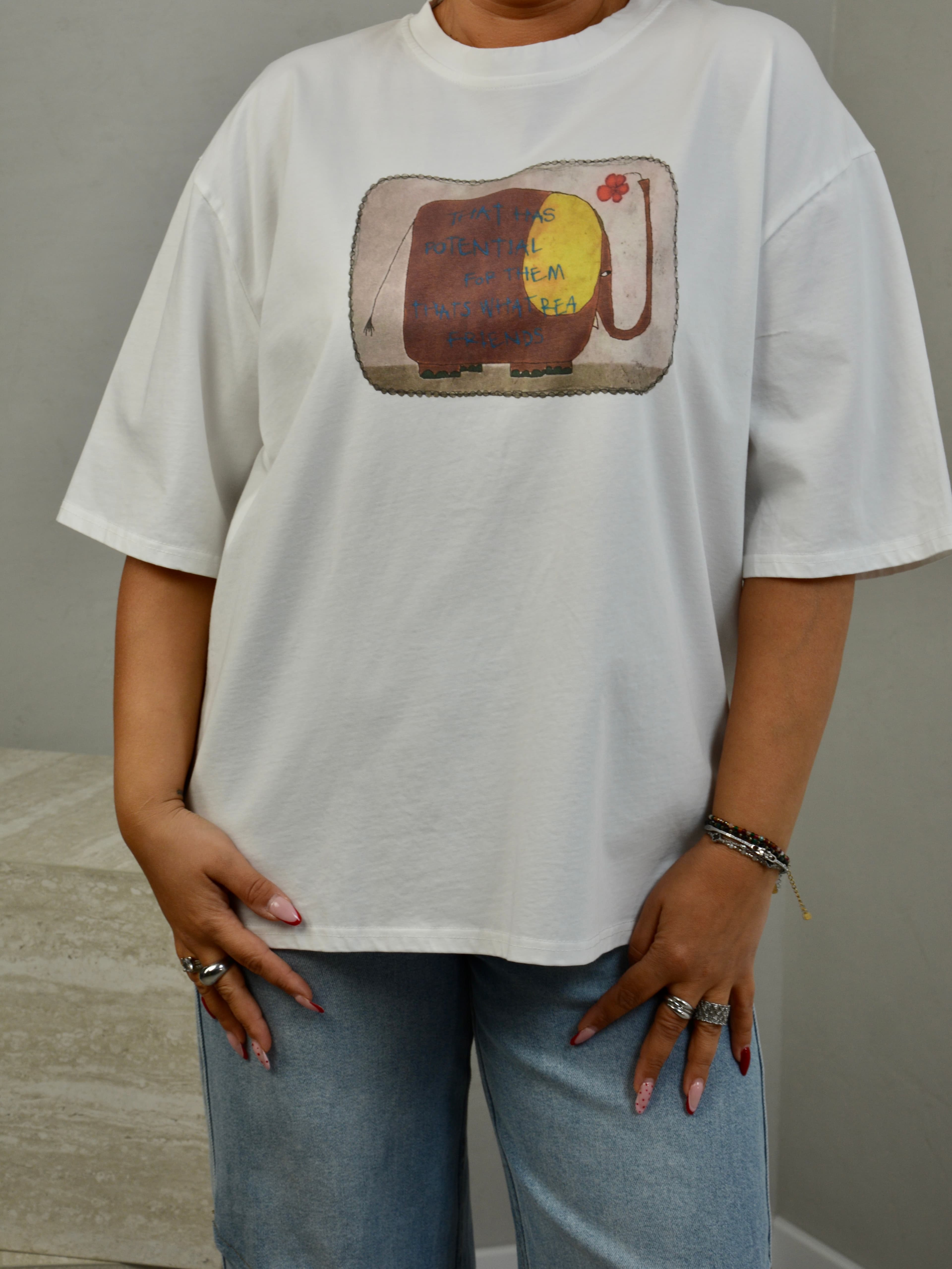 T-shirt z nadrukiem słoń