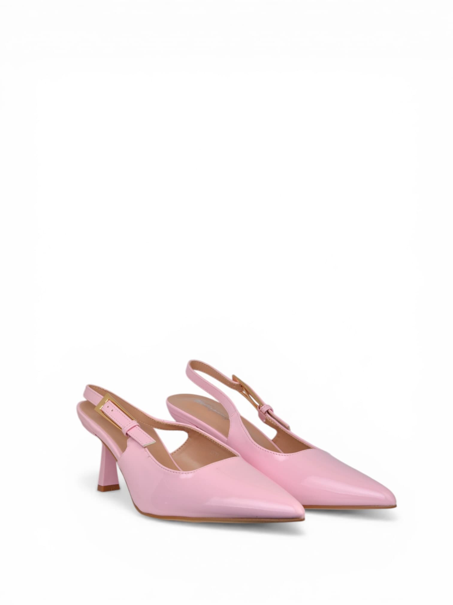 Szpilki na niskim obcasie RÓŻOWE