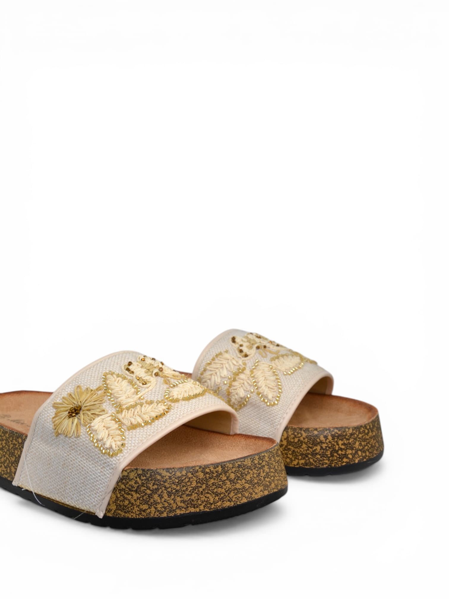 Klapki materiałowe z motylem BIAŁE