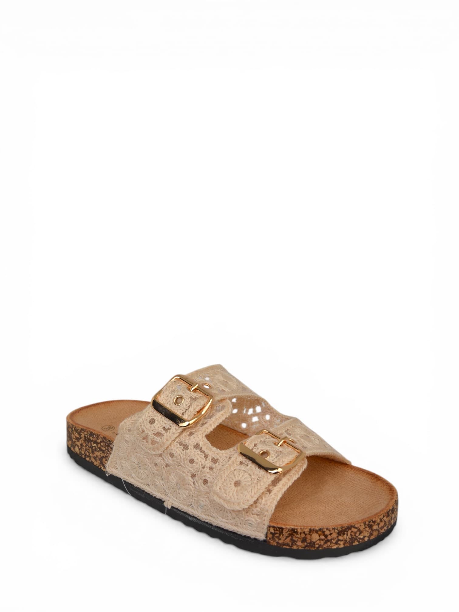 Klapki haftowane BEŻOWE