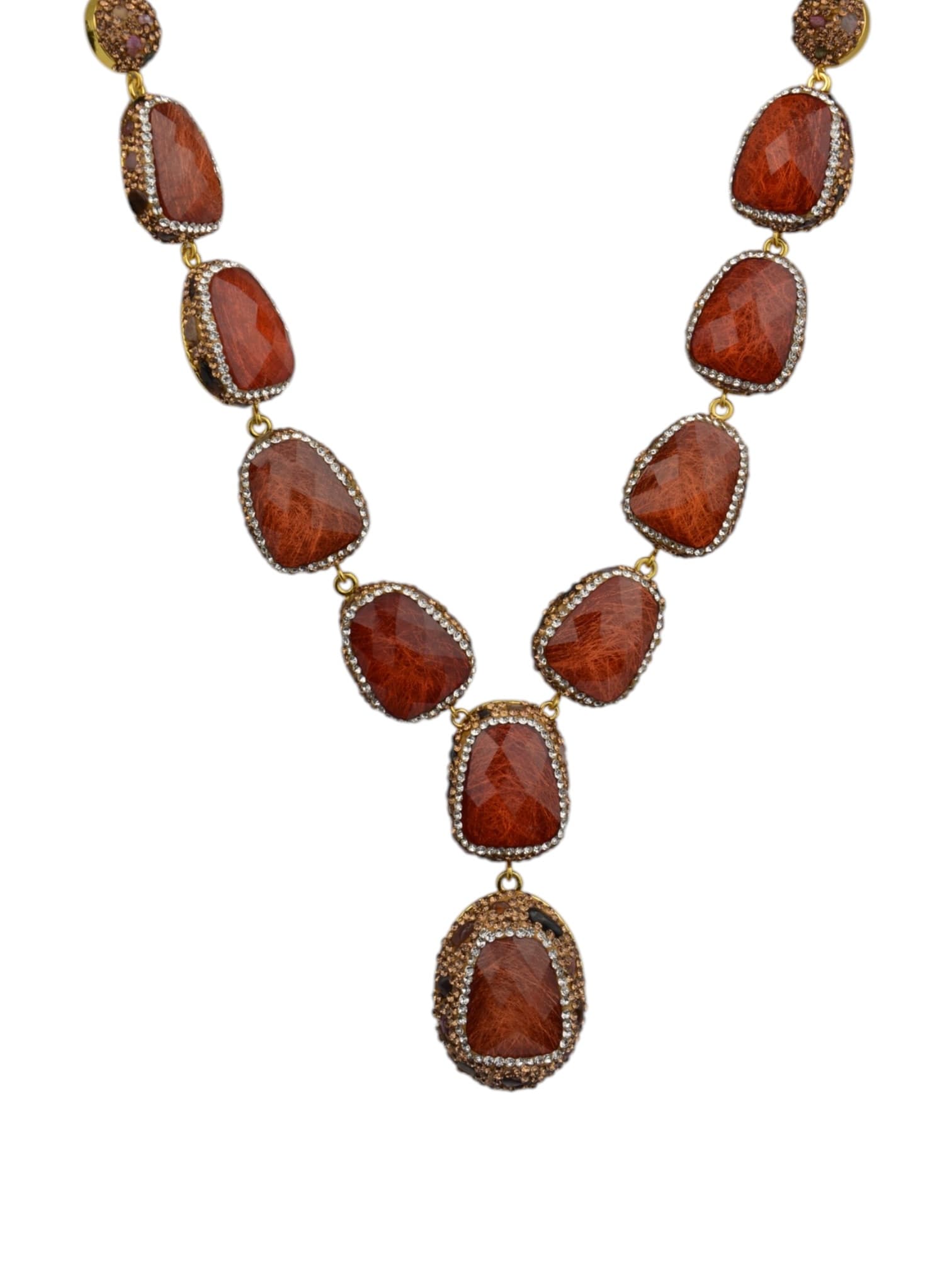 Wisior z kamieniami naturalnymi z cyrkoniami