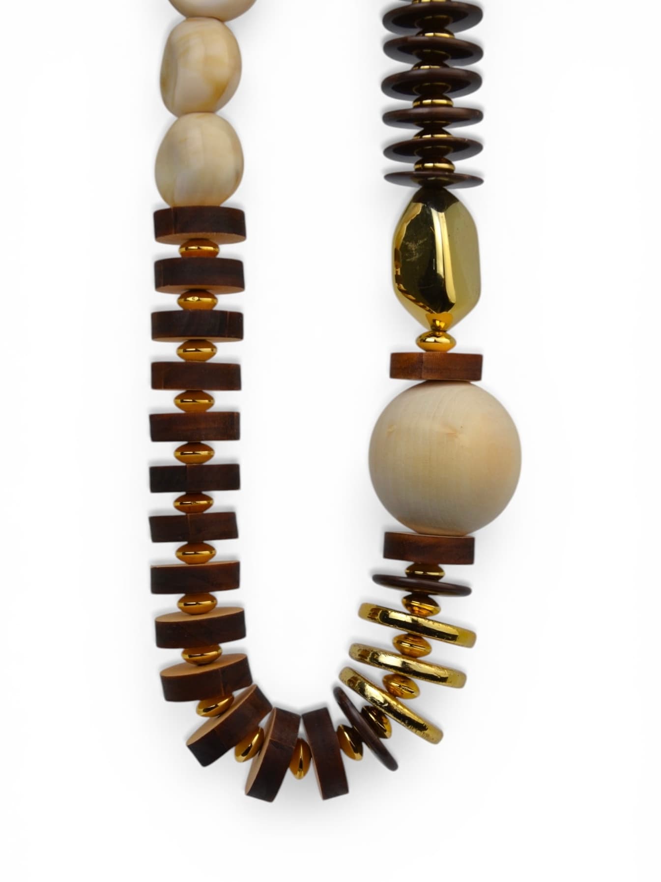 Wisior z drewnianymi i marmurowymi dodatkami