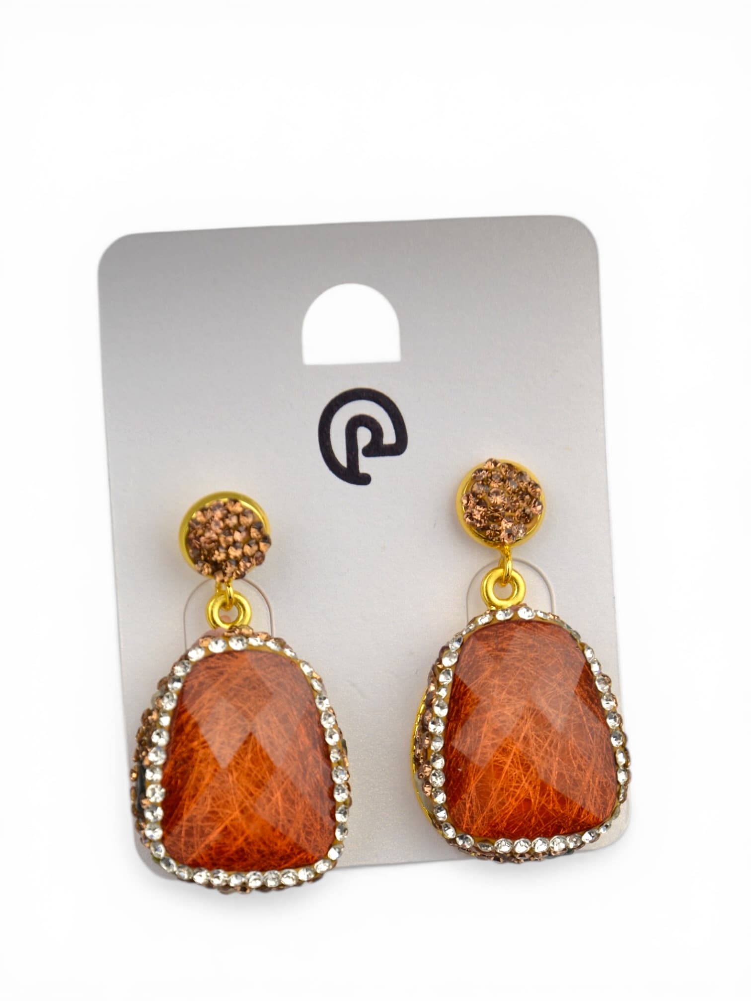 Kolczyki z kamienia naturalnego z cyrkoniami