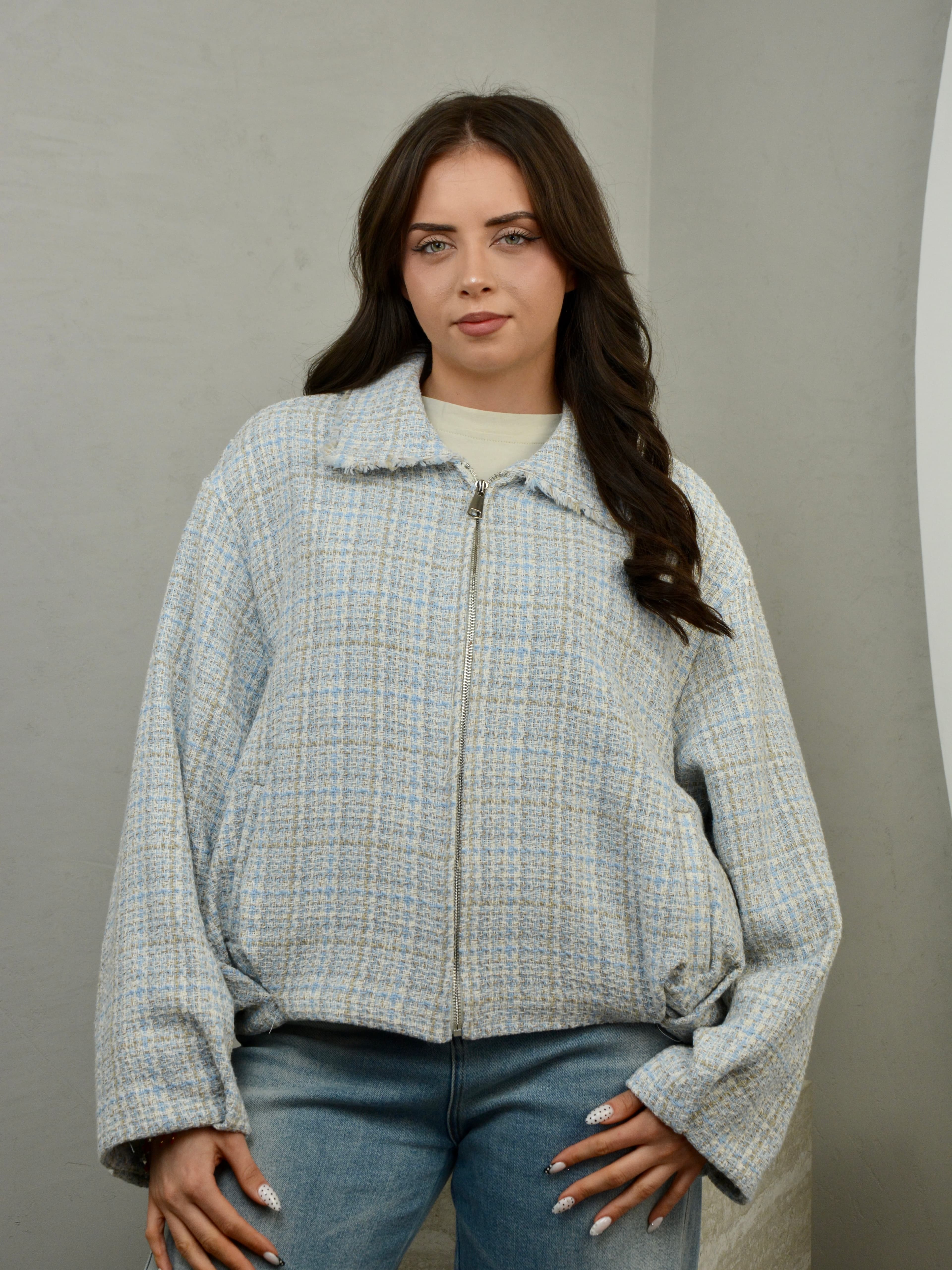 Kurtka bomberka pleciona