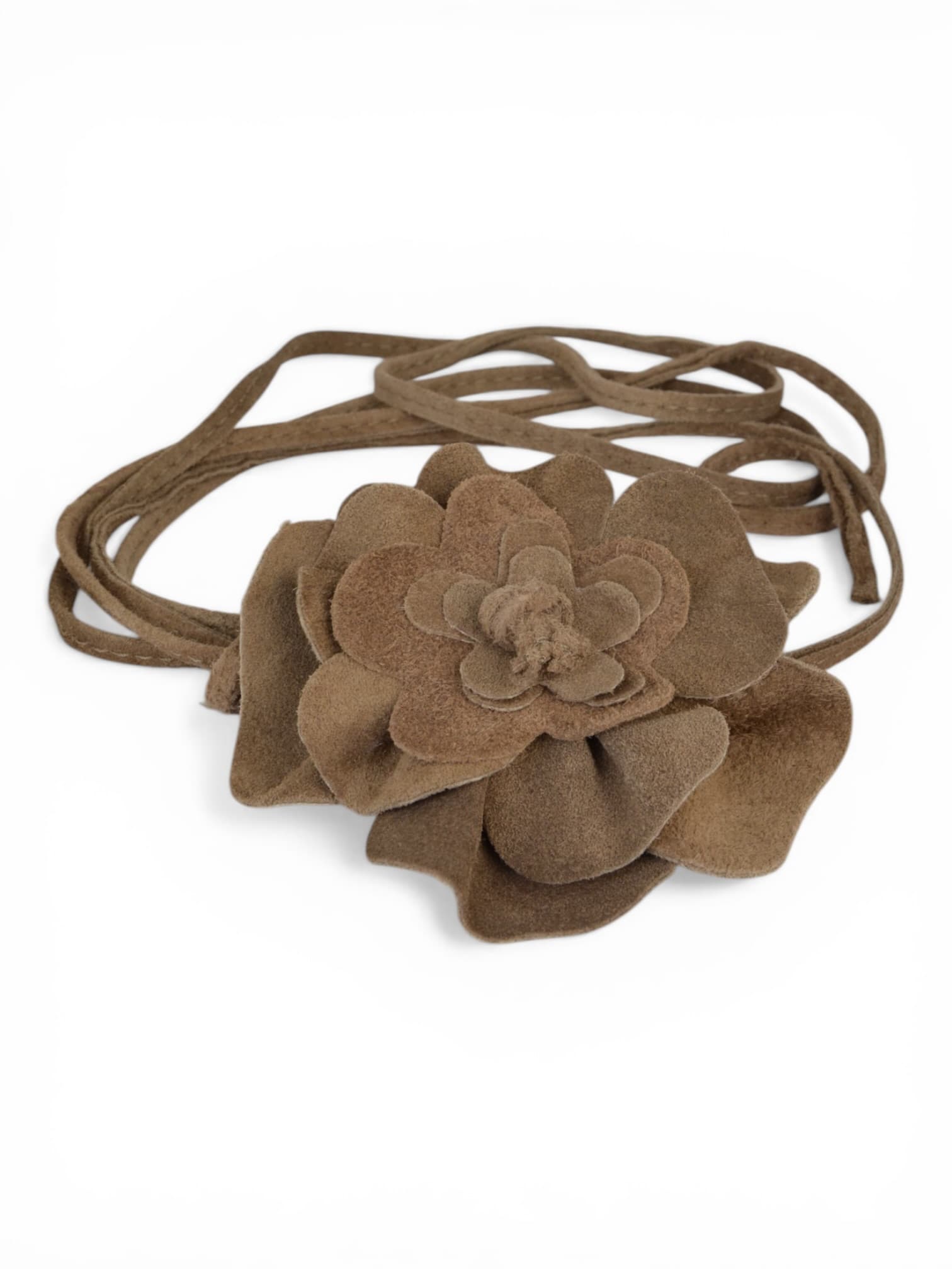 Pasek róża skórzana