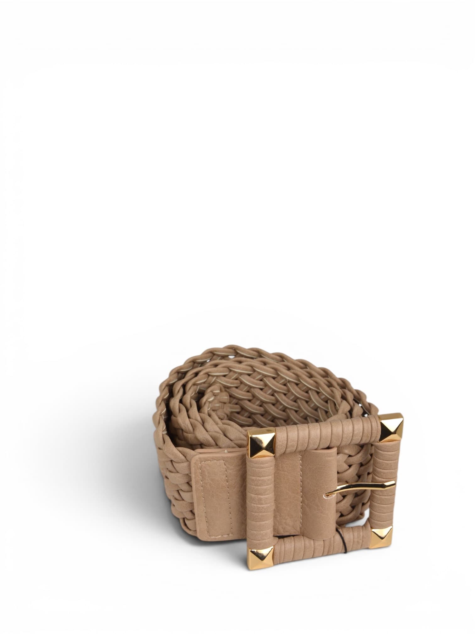 Pasek pleciony z dużą klamrą