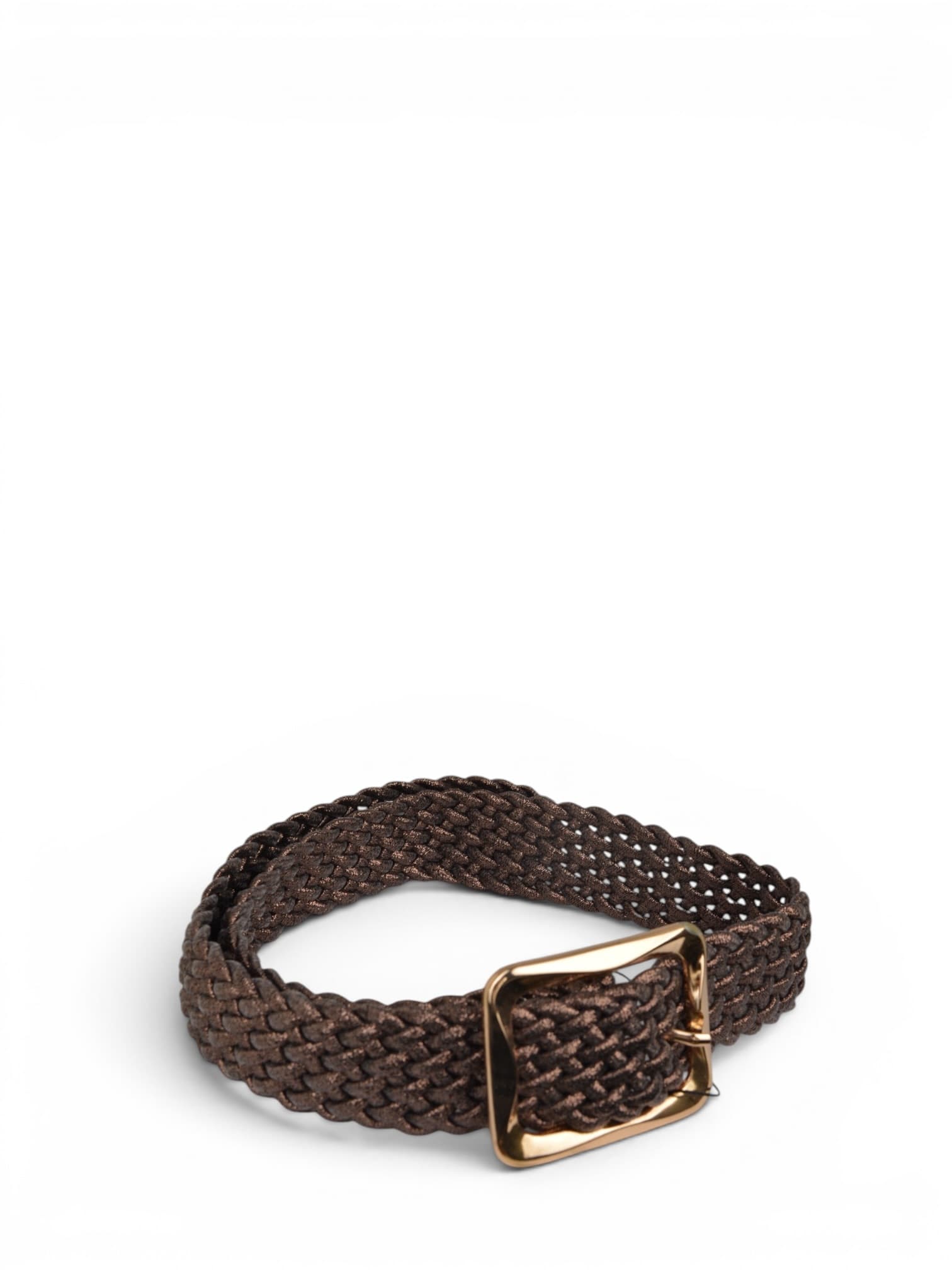 Pasek jodełka brokatowy złota klamra