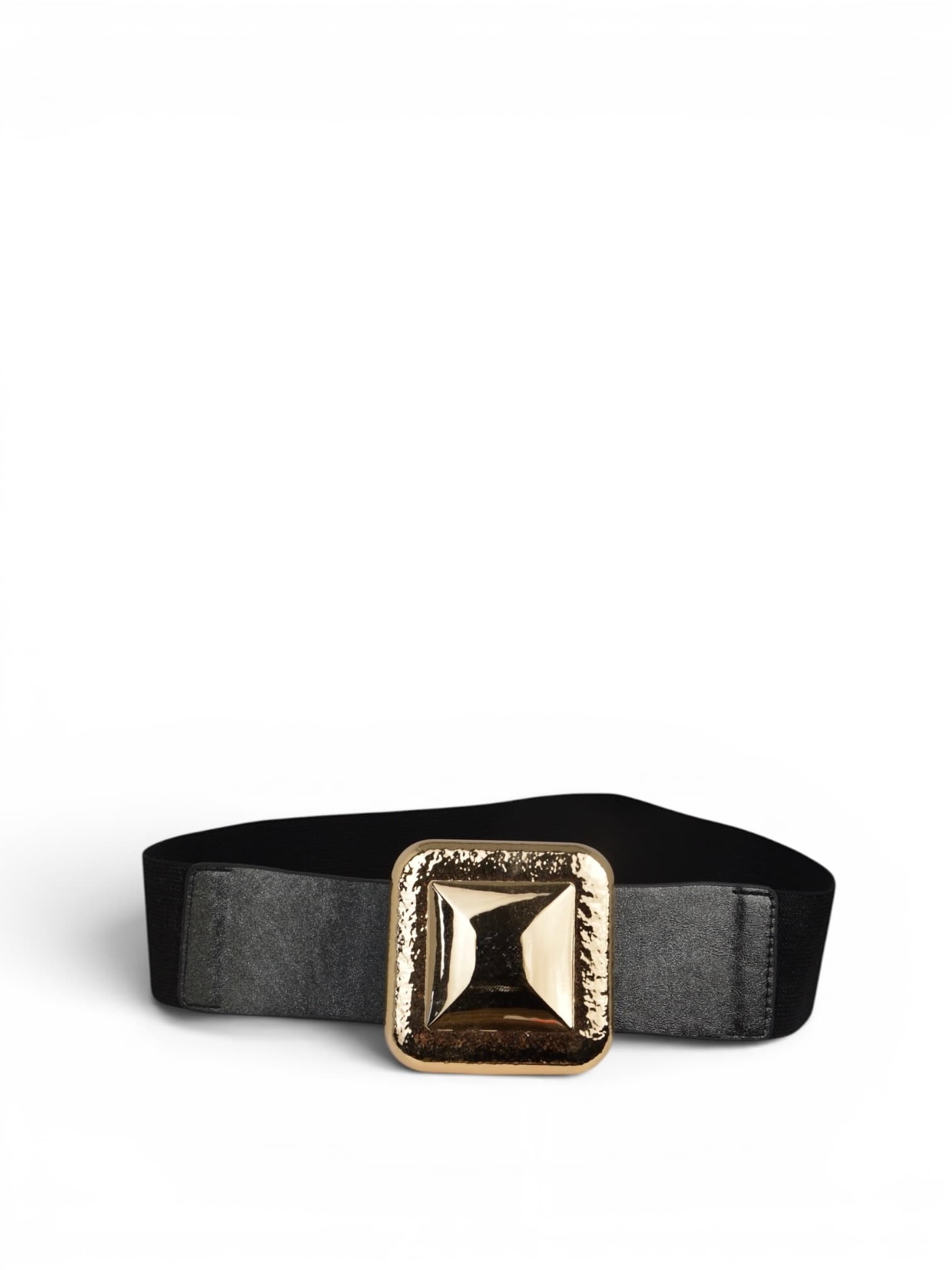 Pasek z kwadratową złotą klamrą