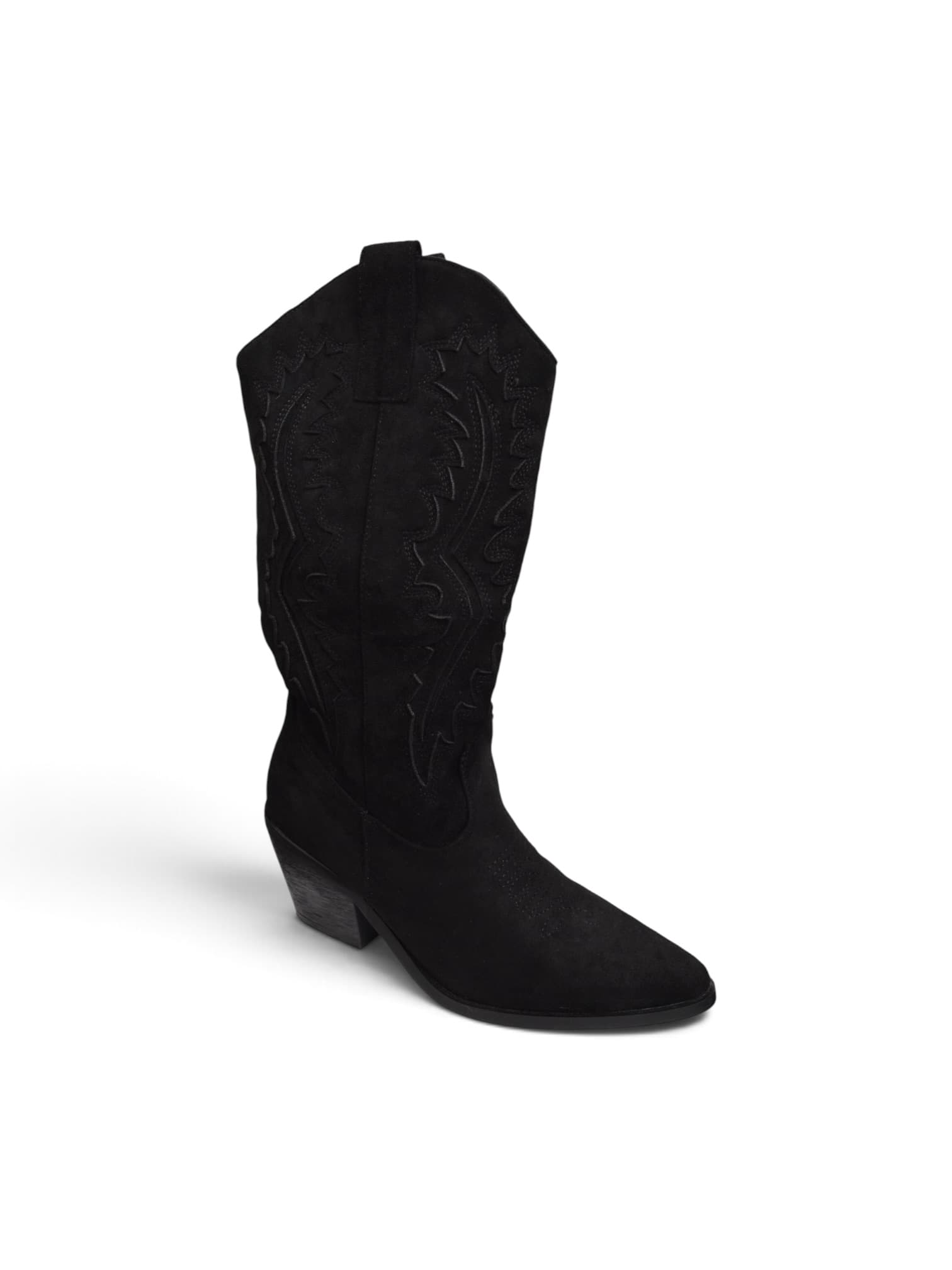 Buty kozaki kowbojki zamszowe CZARNY