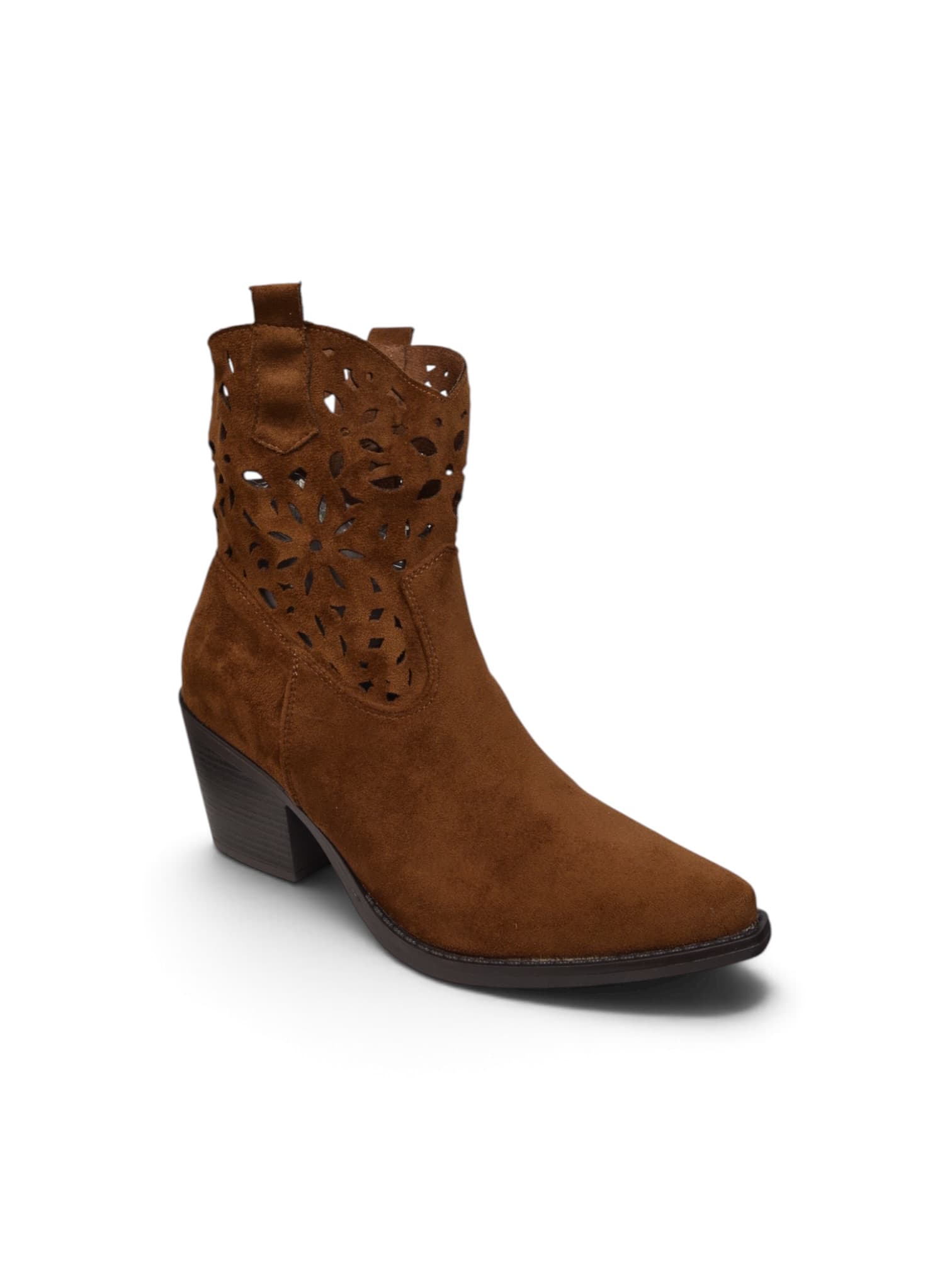 Buty Kowbojki ażurowe CZEKOLADA