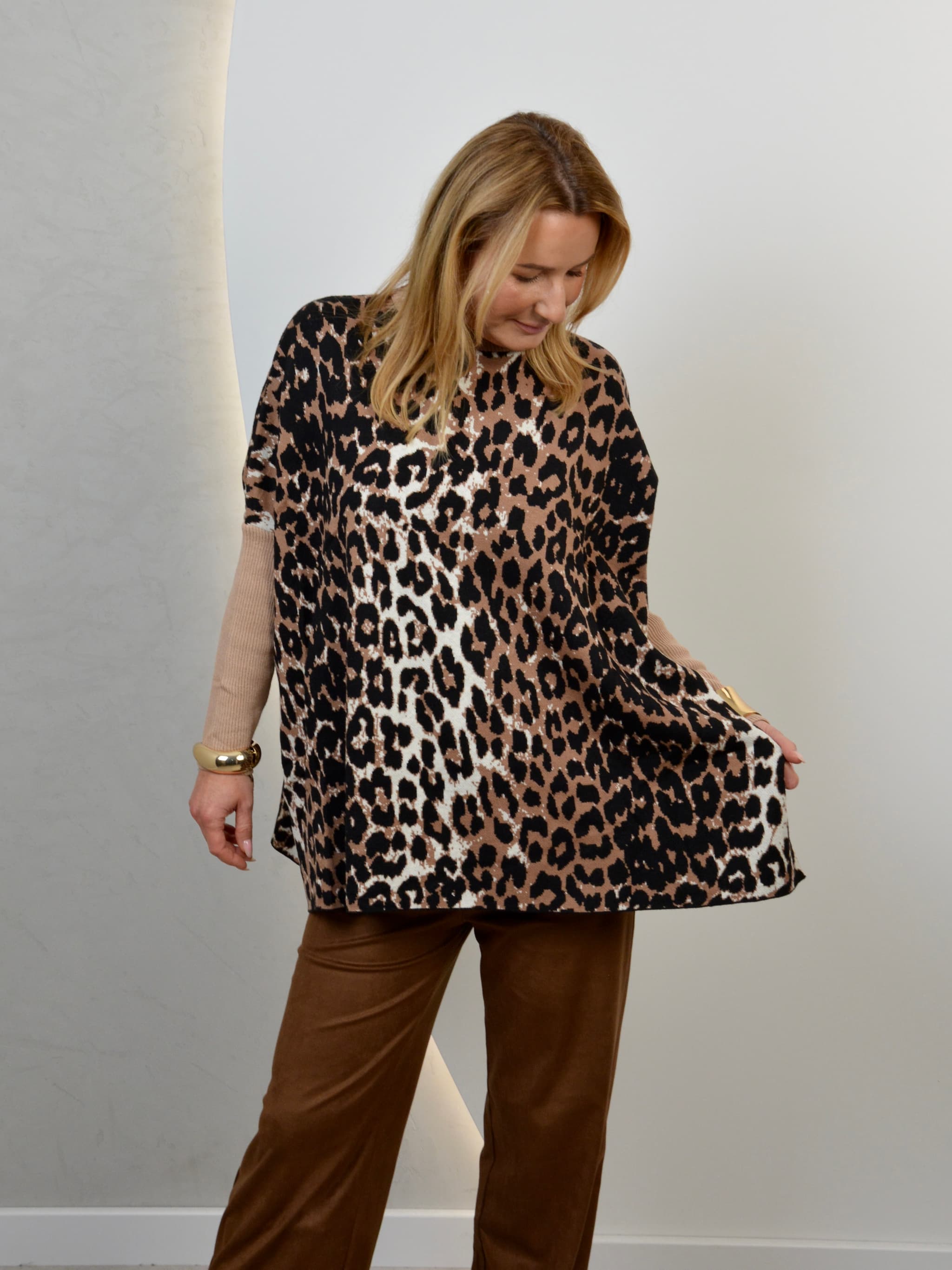 Sweter oversize panterkowy ChicLink WYPRZEDAŻ