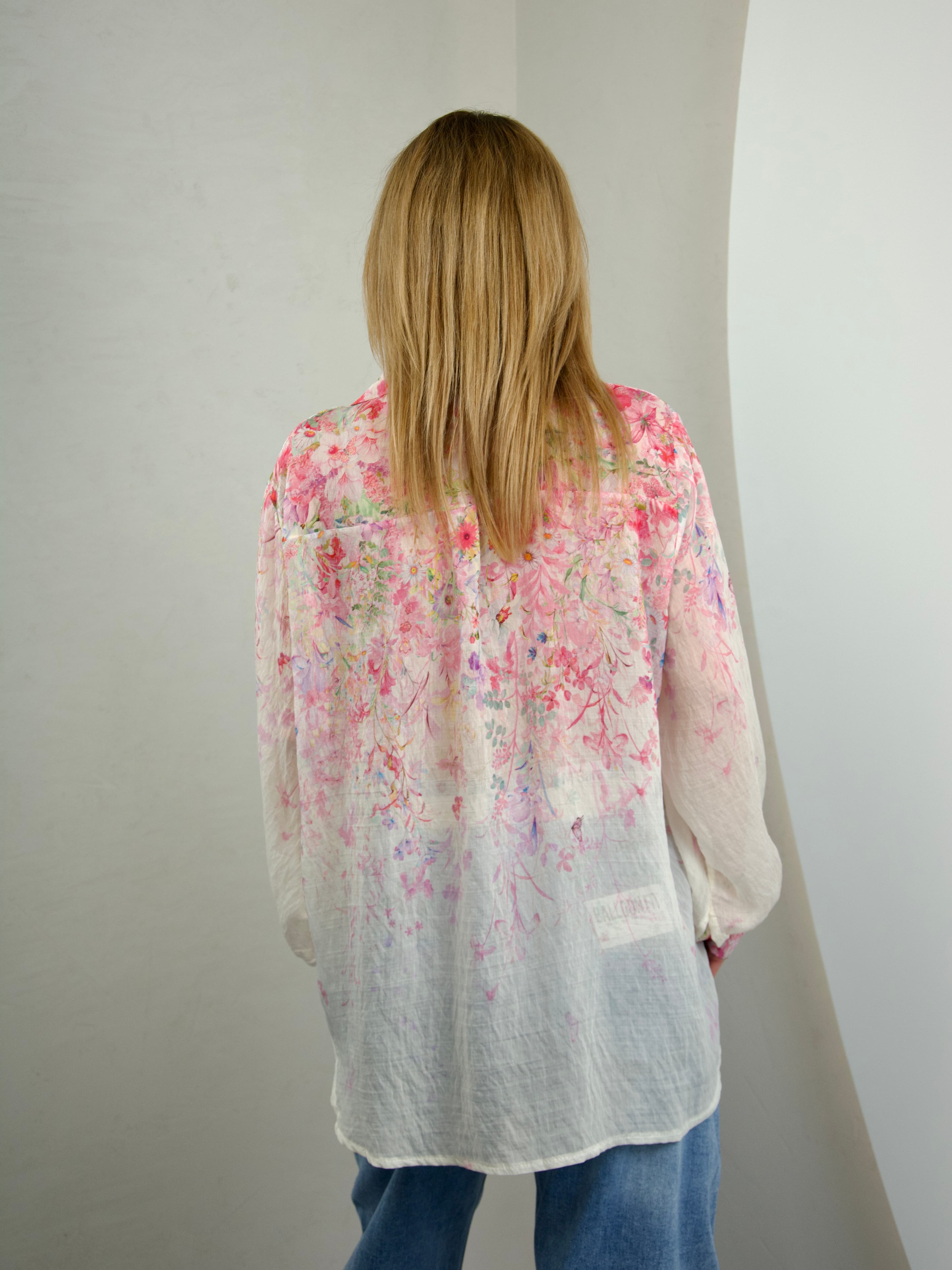 Sheer floral shirt