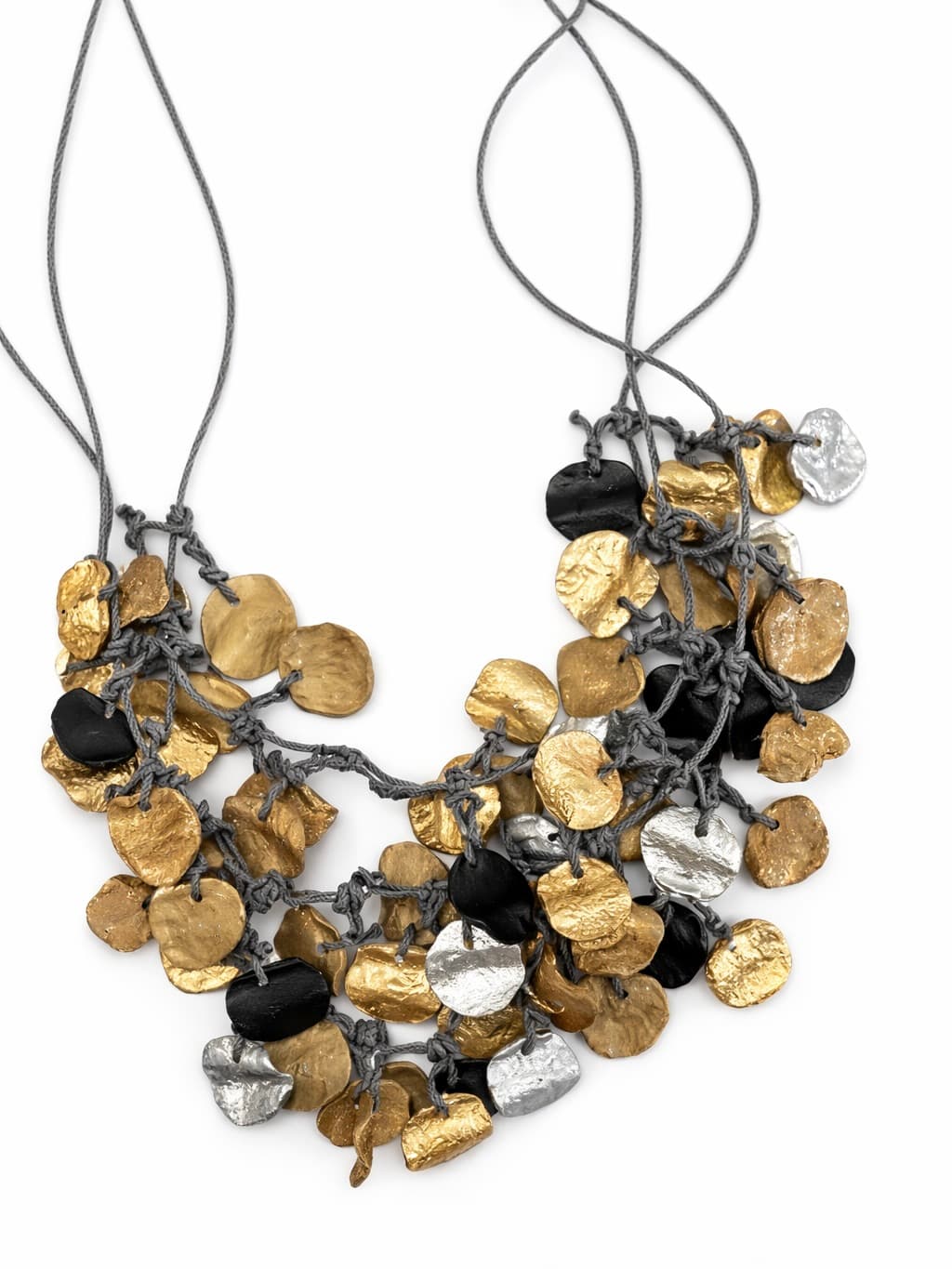 Graphite necklace with stones