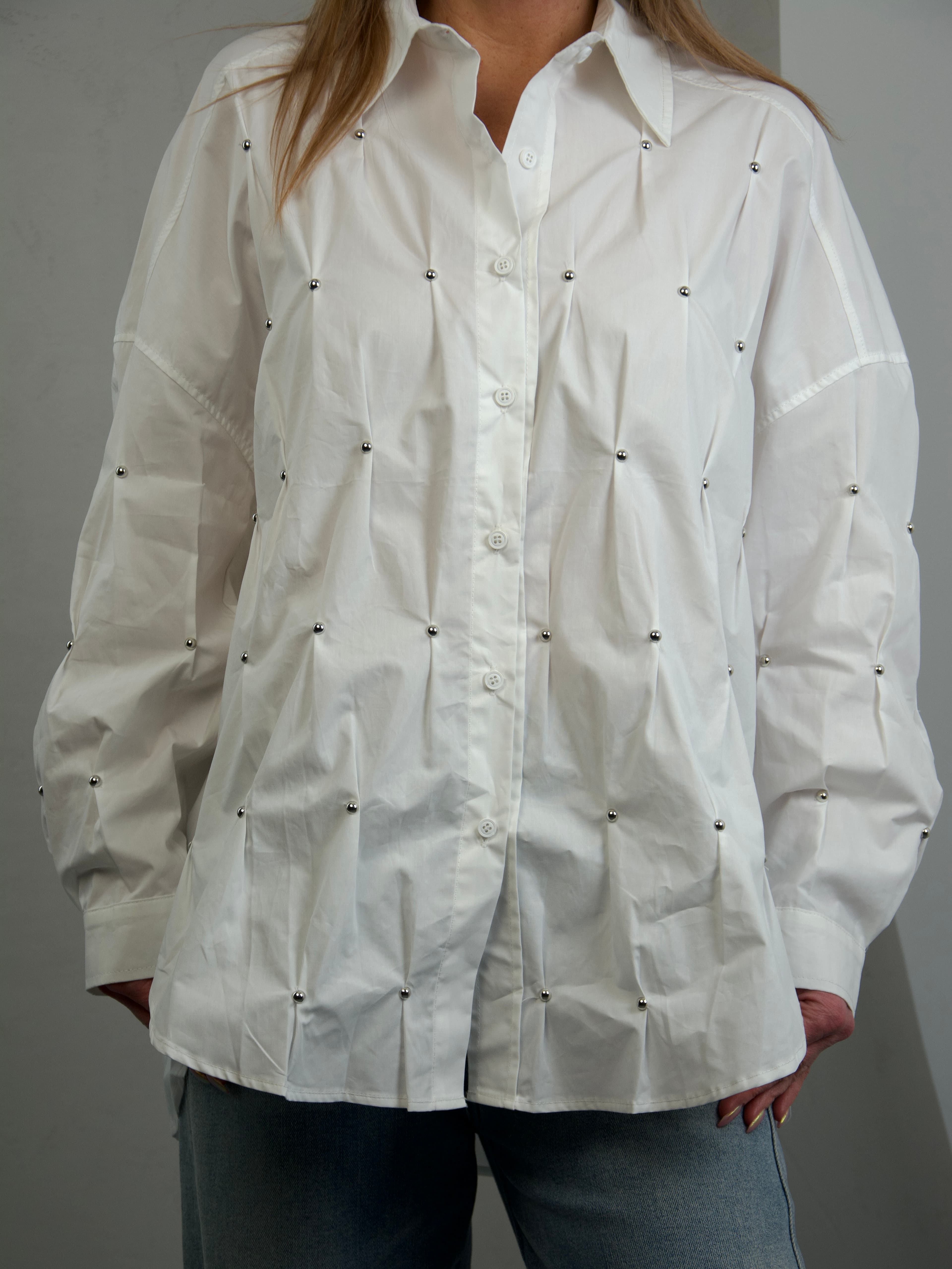 Shirt with silver studs