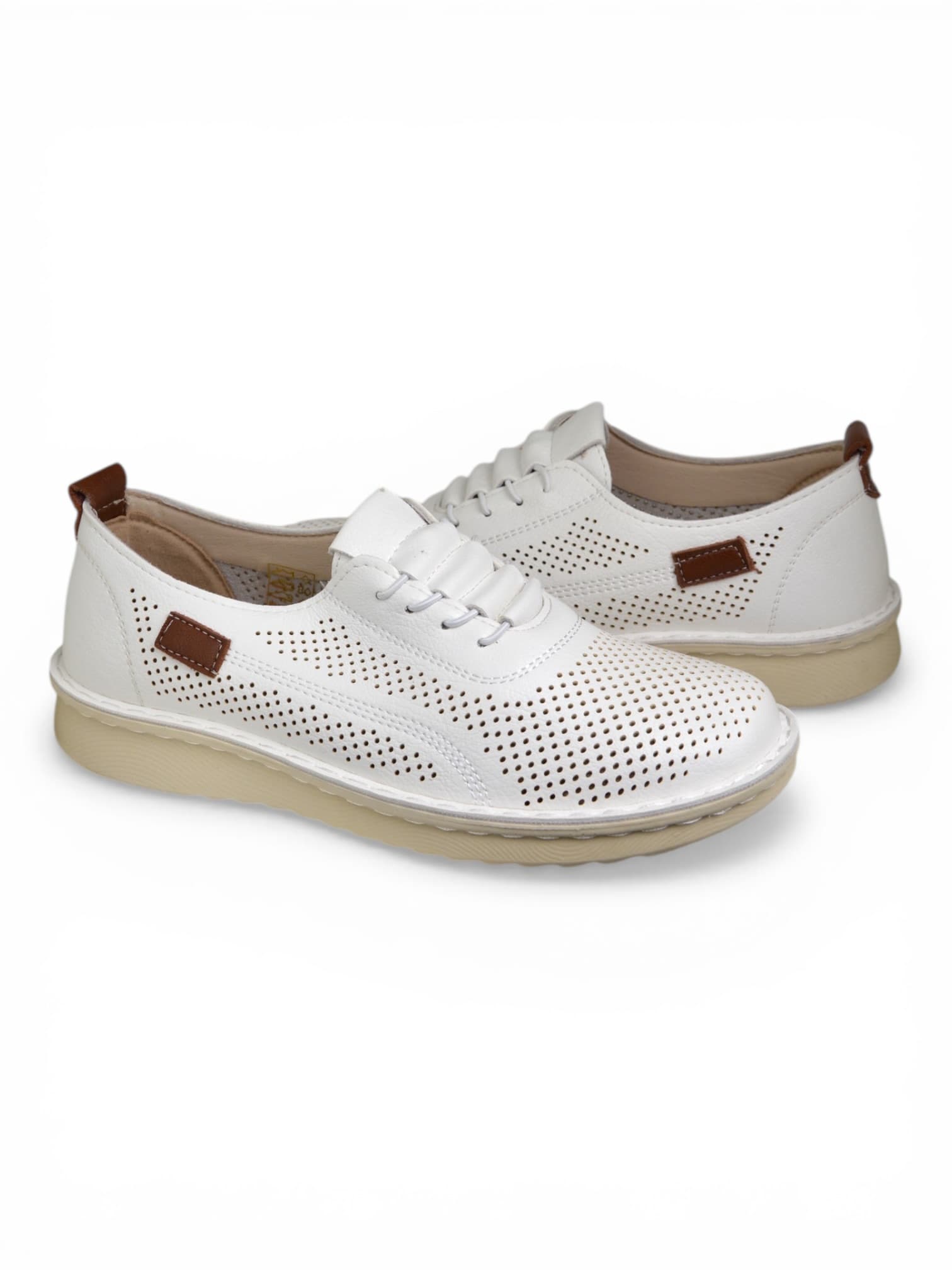 Buty eko-skóra z dziurkami BIAŁE